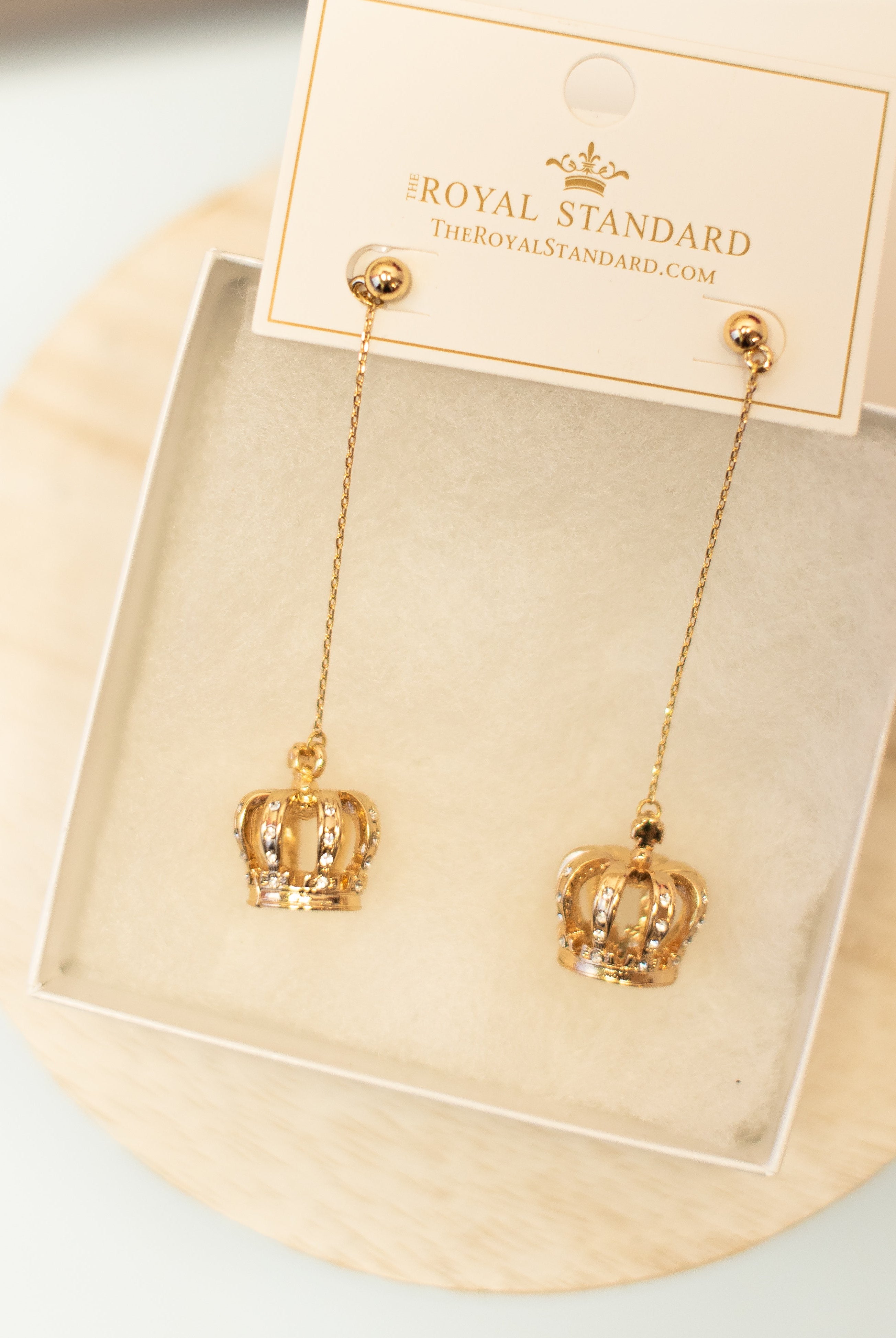 Mardi Queen Crown Drop Earrings-Earrings-Dear Me Southern Boutique, located in DeRidder, Louisiana