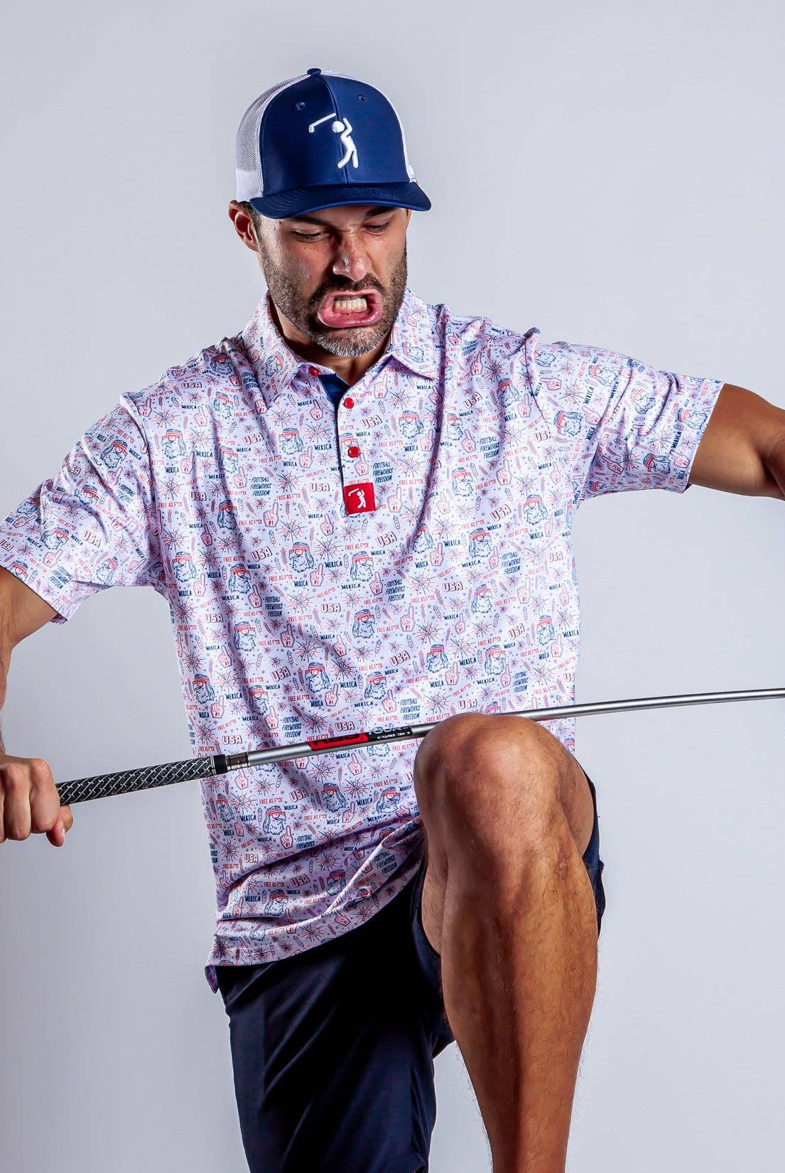 'Merica Polo - White-Dear Me Southern Boutique, located in DeRidder, Louisiana