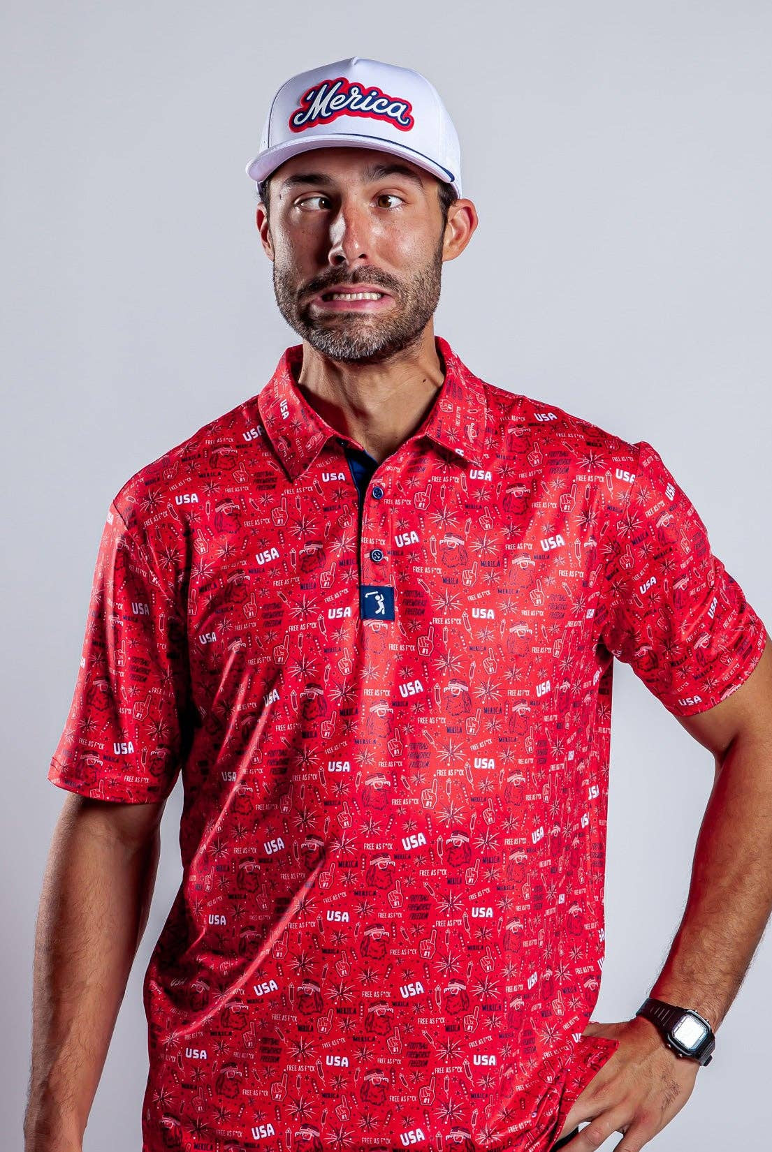 'Merica - Red - Polo-Dear Me Southern Boutique, located in DeRidder, Louisiana