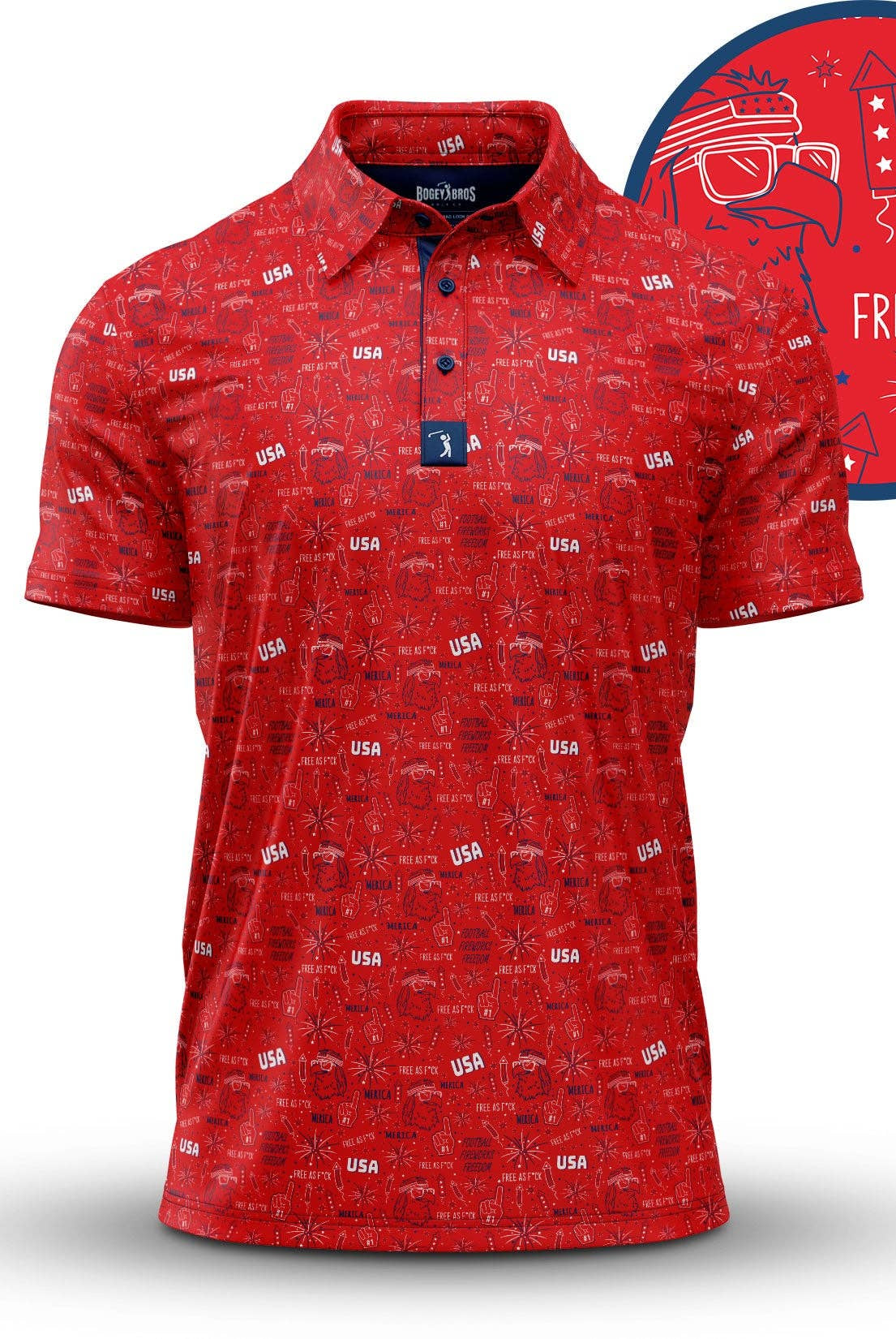 'Merica - Red - Polo-Dear Me Southern Boutique, located in DeRidder, Louisiana