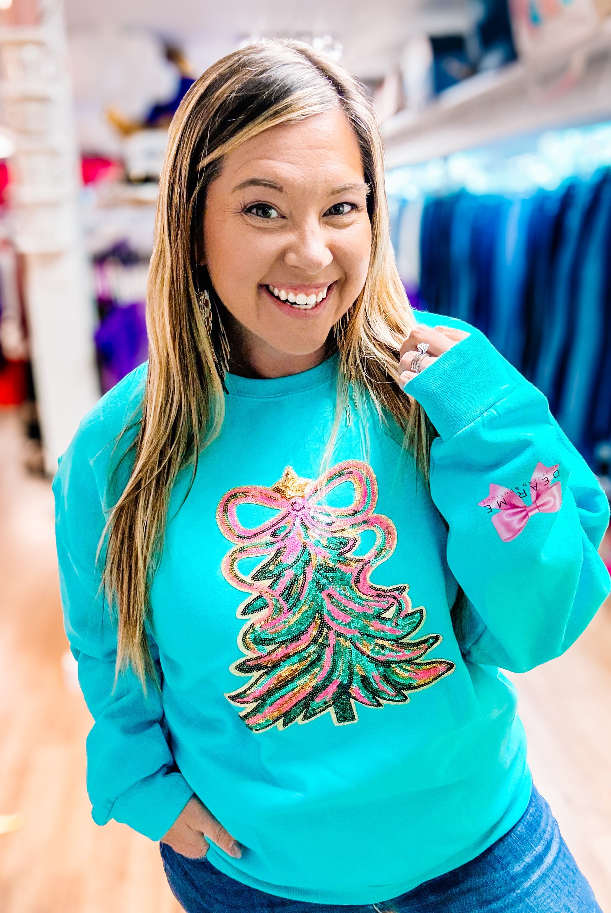 Merry & Minty Magic Sweatshirt-Graphic Tops-Dear Me Southern Boutique, located in DeRidder, Louisiana