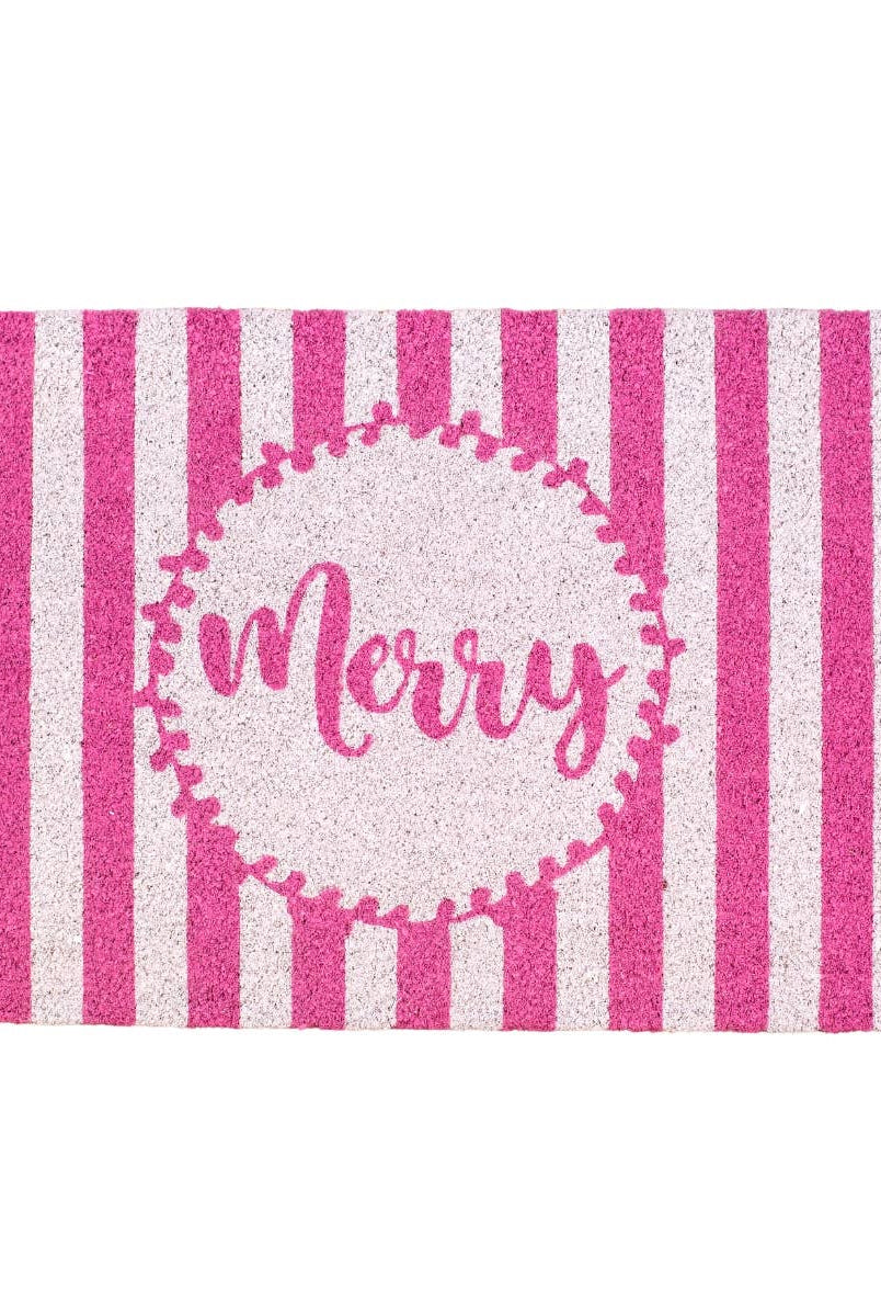 Merry Script Stripe Doormat-Home/Gift-Dear Me Southern Boutique, located in DeRidder, Louisiana