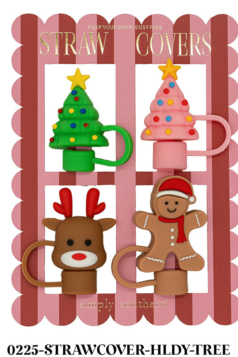 Merry Sips Straw Cover Topper Sets-Straw Toppers-Dear Me Southern Boutique, located in DeRidder, Louisiana