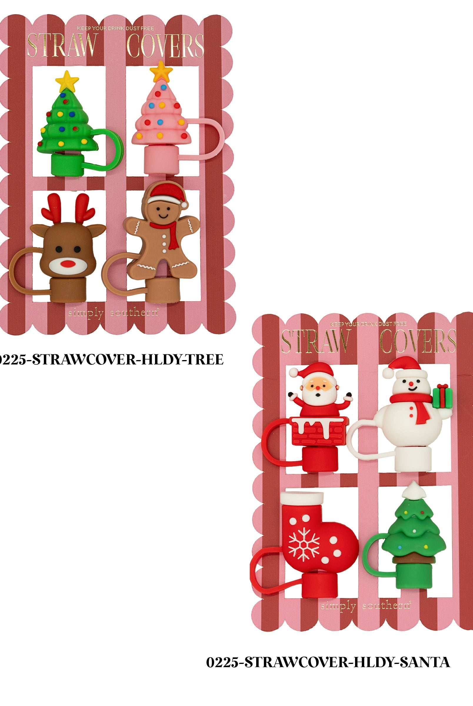 Merry Sips Straw Cover Topper Sets-Straw Toppers-Dear Me Southern Boutique, located in DeRidder, Louisiana