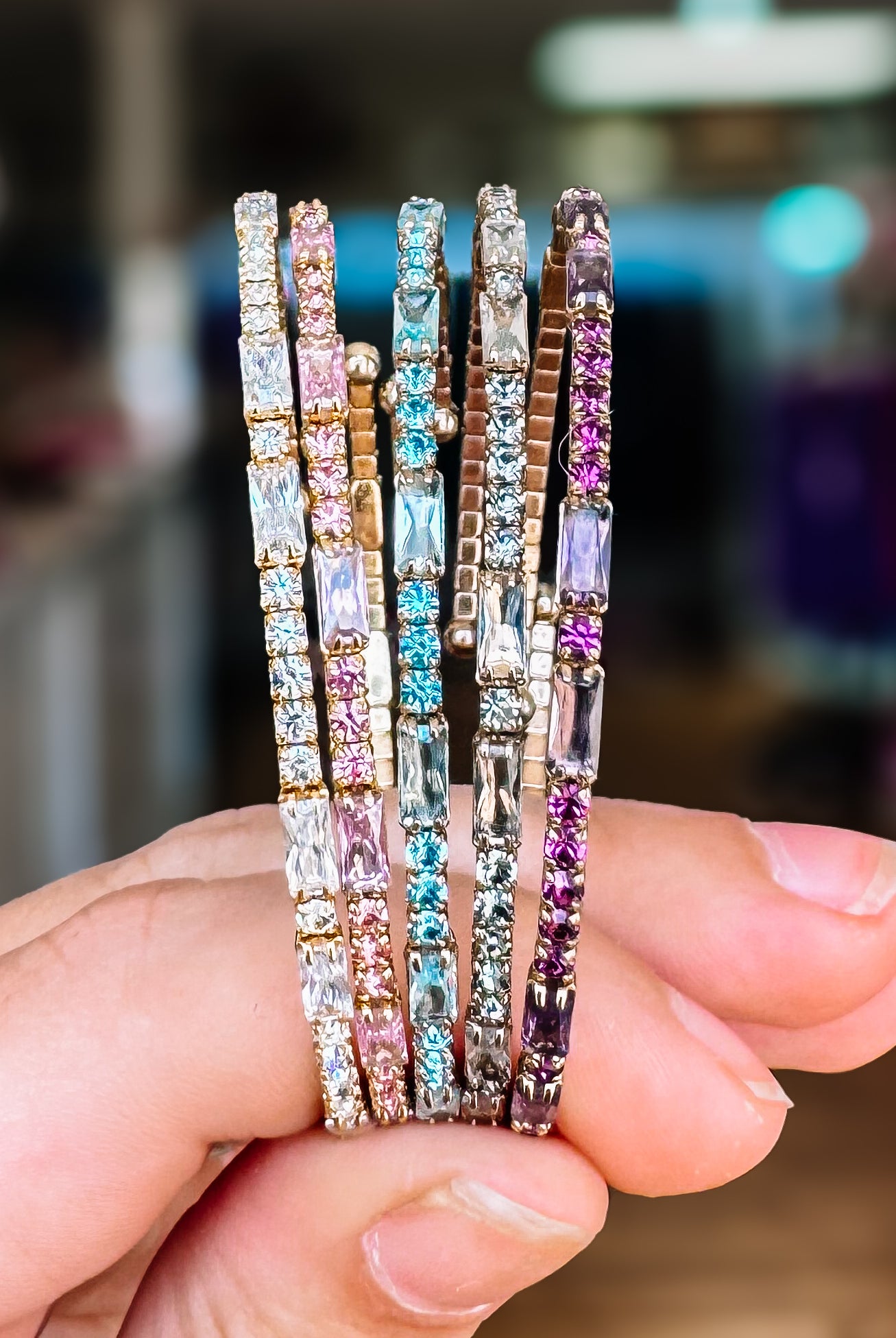Miami Crystal Bangle - Chocolate Gold Metal-Bracelets-Dear Me Southern Boutique, located in DeRidder, Louisiana