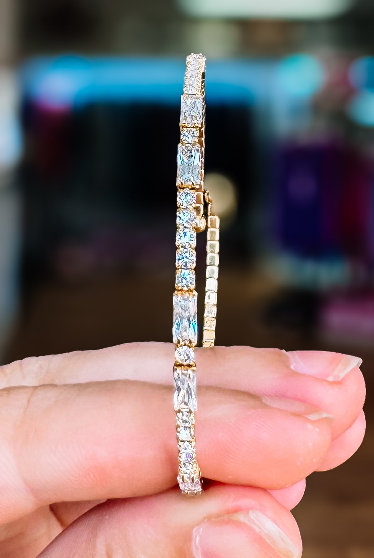 Miami Crystal Bangle - Chocolate Gold Metal-Bracelets-Dear Me Southern Boutique, located in DeRidder, Louisiana