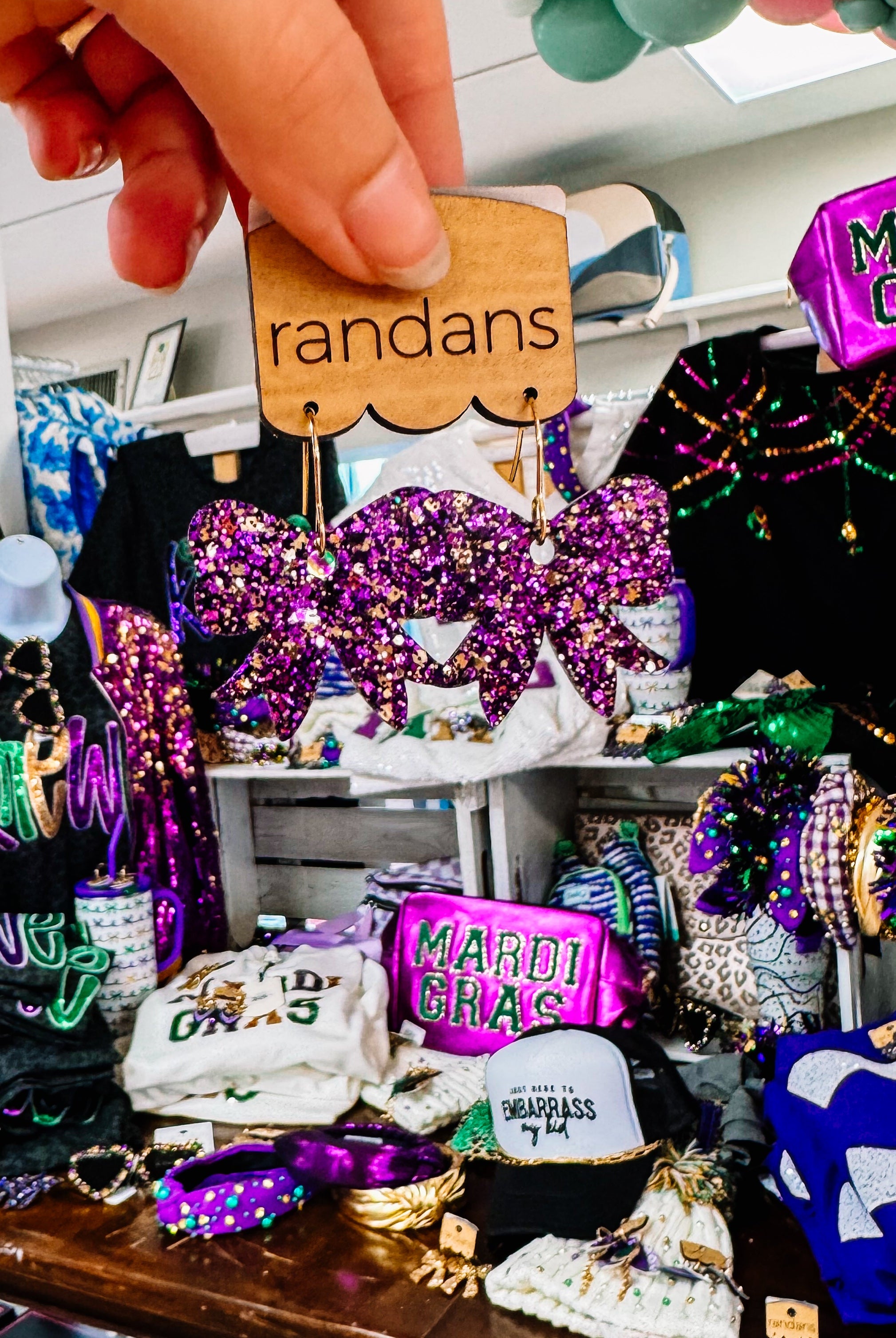 Mini Bow Randans - Purple and Gold Mix-Earrings-Dear Me Southern Boutique, located in DeRidder, Louisiana