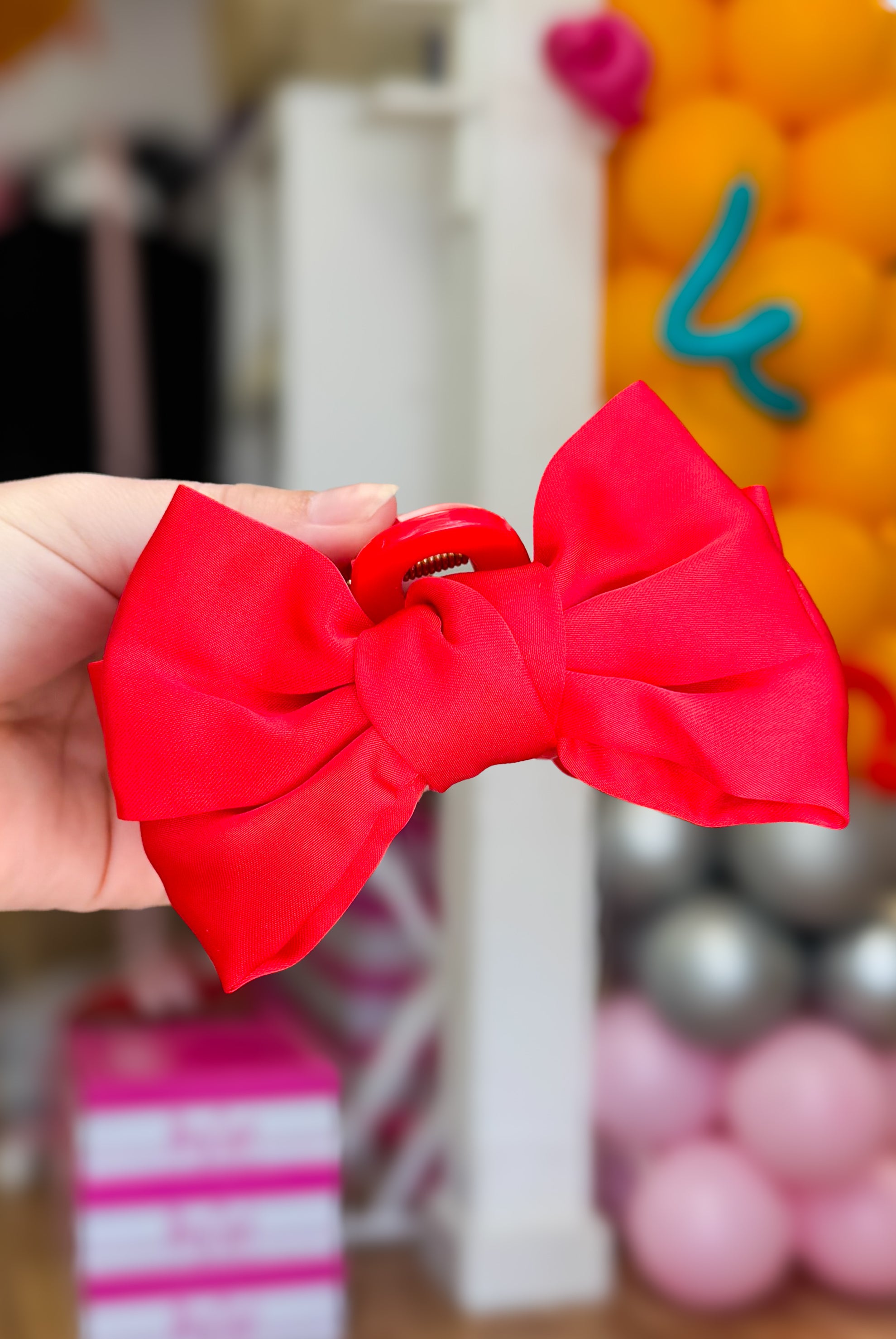Mini Satin Bougie Bow Claw Clip-Hair Clips-Dear Me Southern Boutique, located in DeRidder, Louisiana