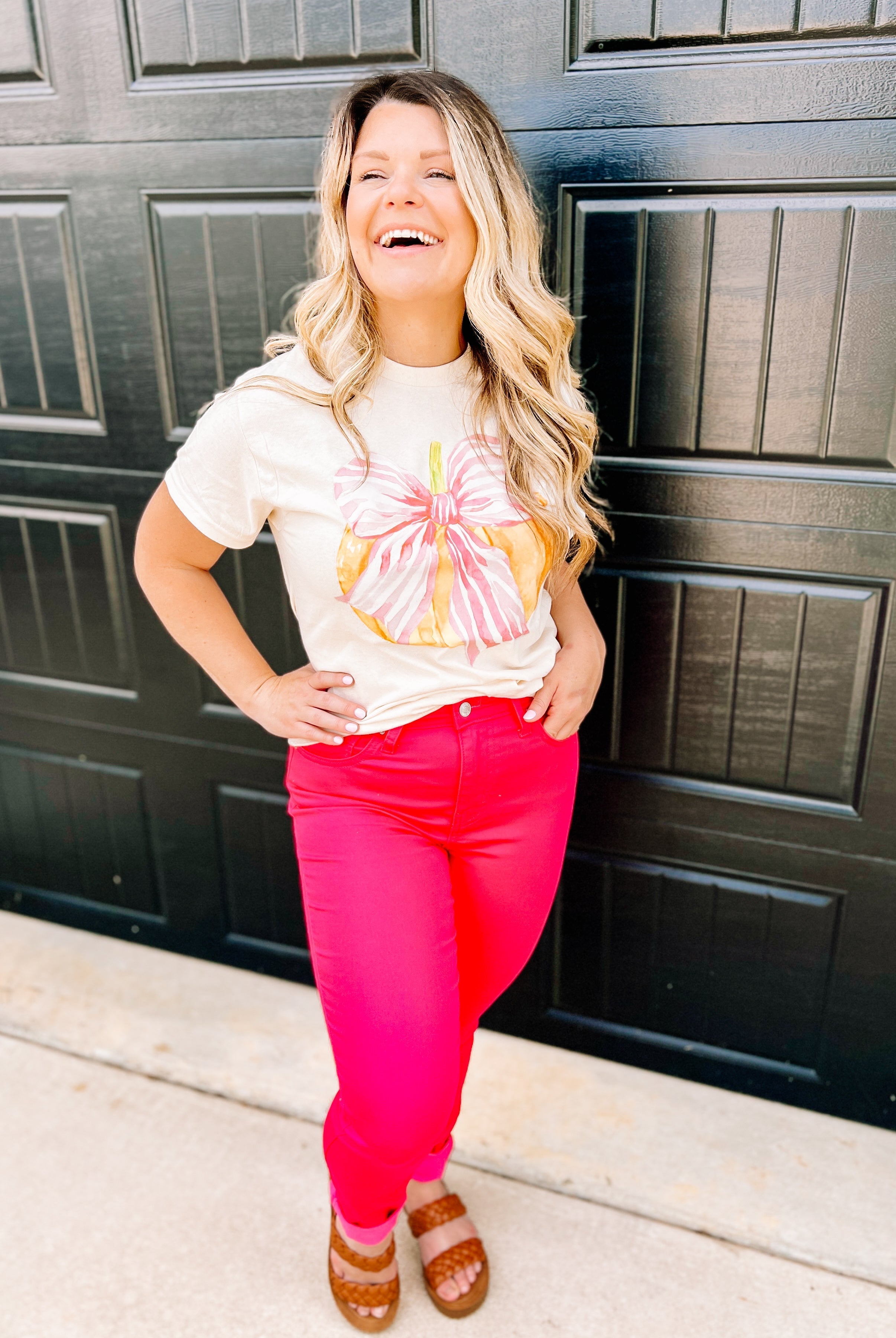 Missy Color Denim Pant - Fuchsia-Jeans-Dear Me Southern Boutique, located in DeRidder, Louisiana