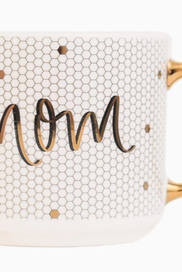 Mom Gold Tile Coffee Mug-Travel Mugs-Dear Me Southern Boutique, located in DeRidder, Louisiana