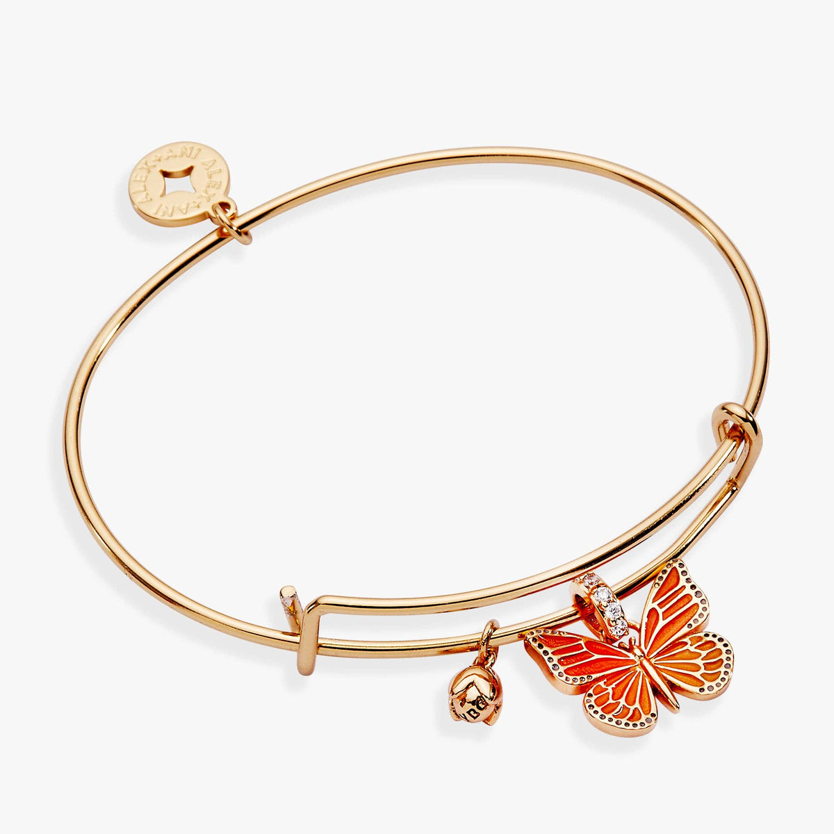 Monarch Butterfly Botanical Charm Bangle-Jewelry - Bracelets-Dear Me Southern Boutique, located in DeRidder, Louisiana