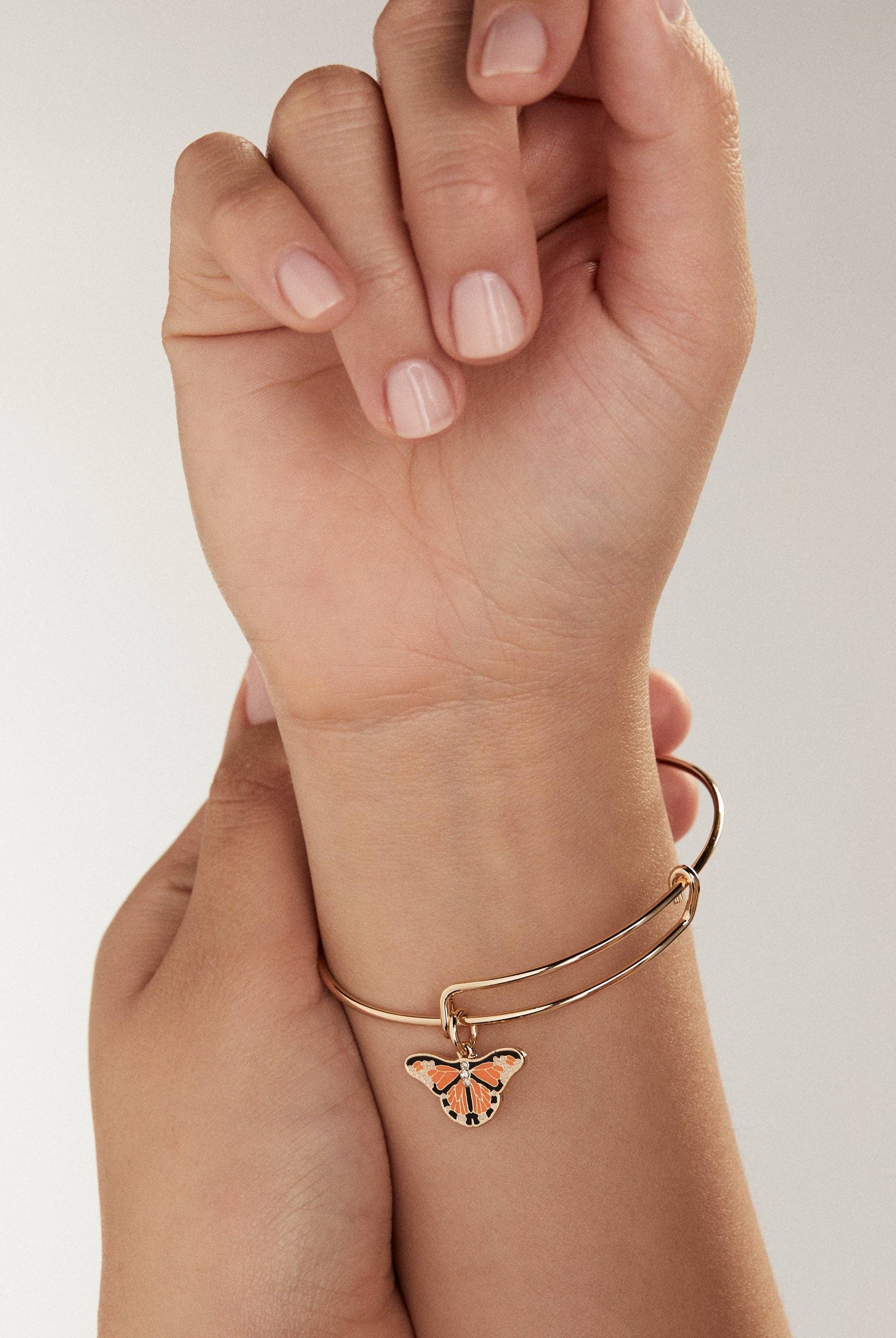 Monarch Butterfly Crystal Charm Bangle-Bracelets-Dear Me Southern Boutique, located in DeRidder, Louisiana