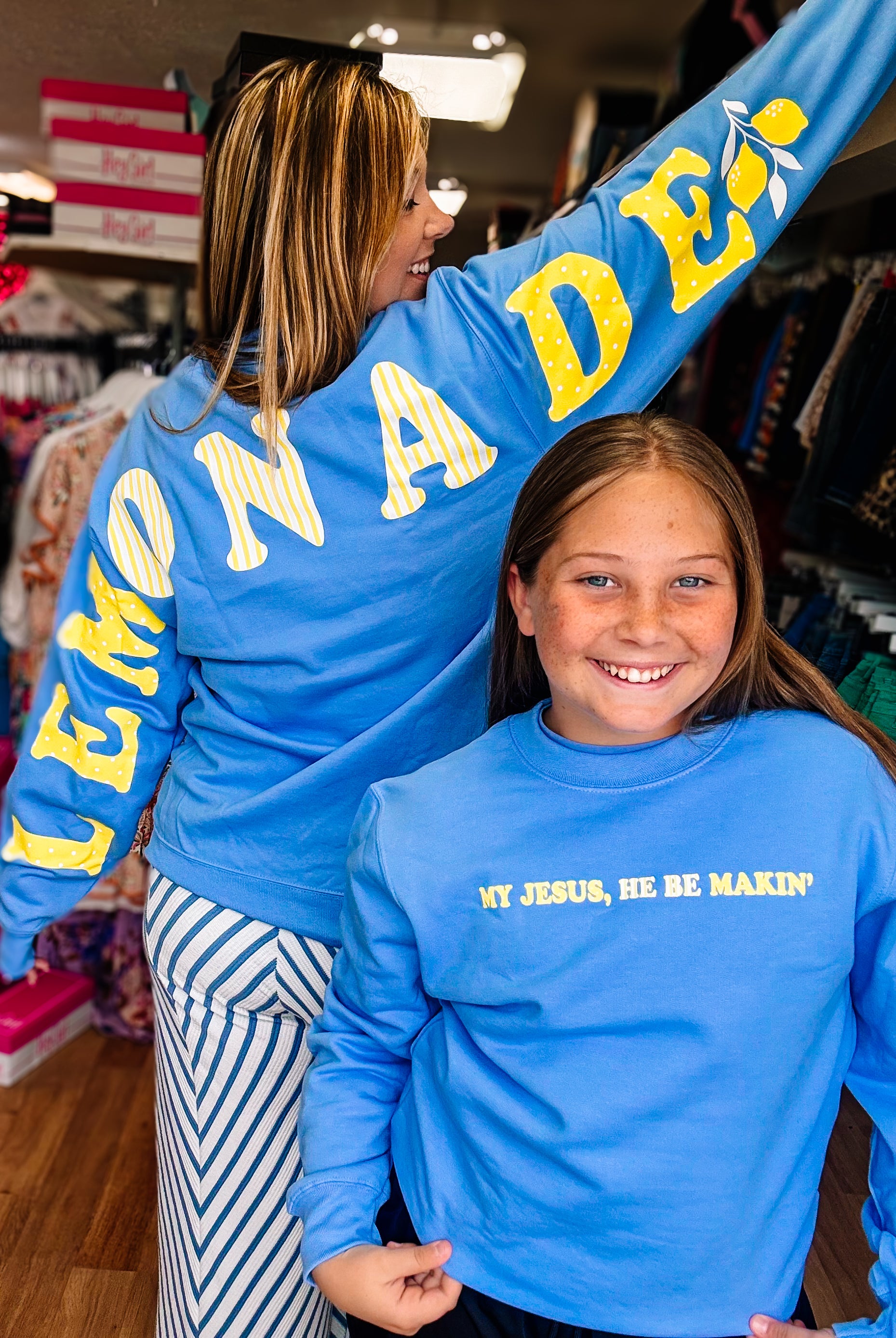 My Jesus He Be Makin Lemonade Crewneck-Sweatshirt-Dear Me Southern Boutique, located in DeRidder, Louisiana
