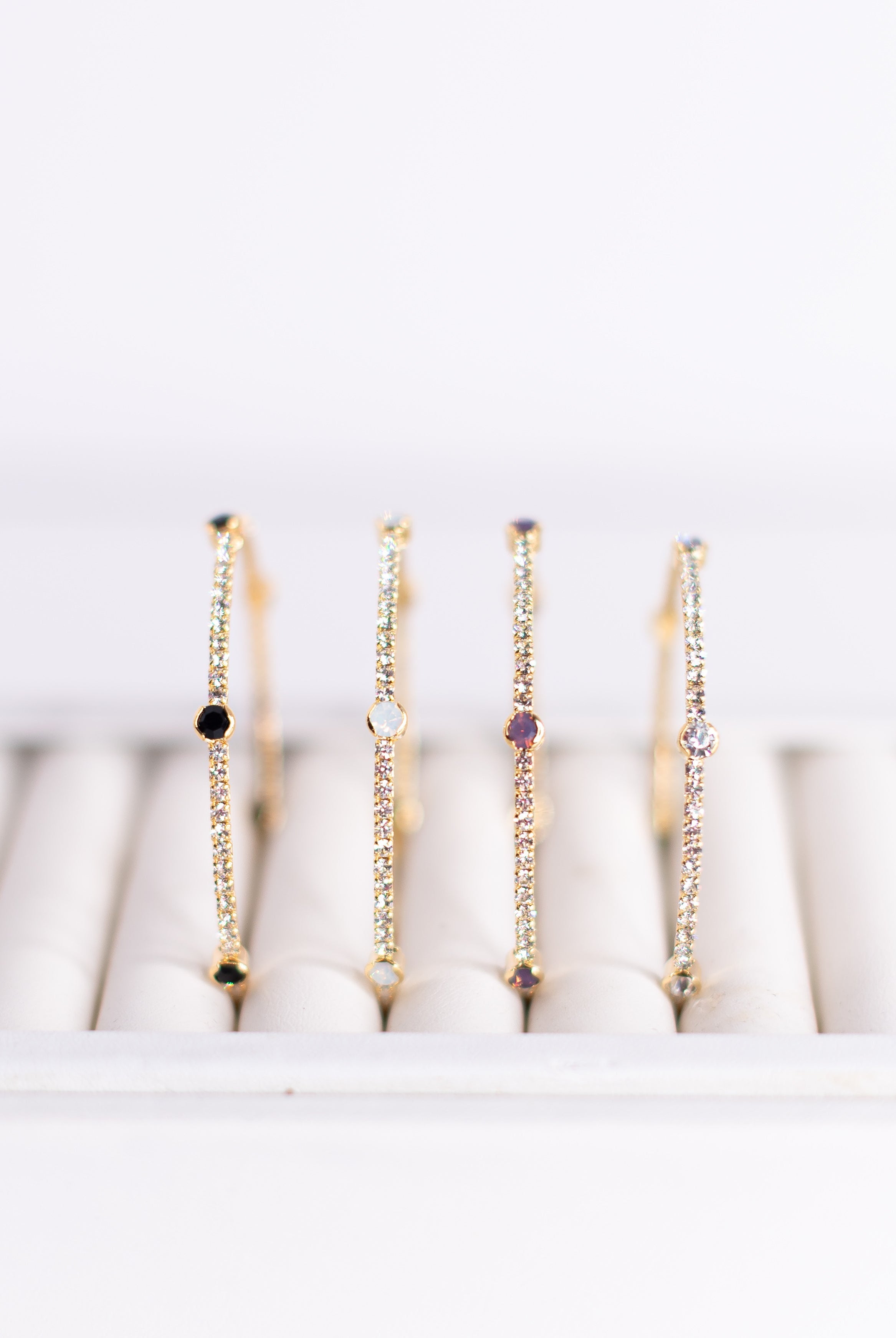 Naples Crystal Bangle - Gold Metal-Bracelets-Dear Me Southern Boutique, located in DeRidder, Louisiana