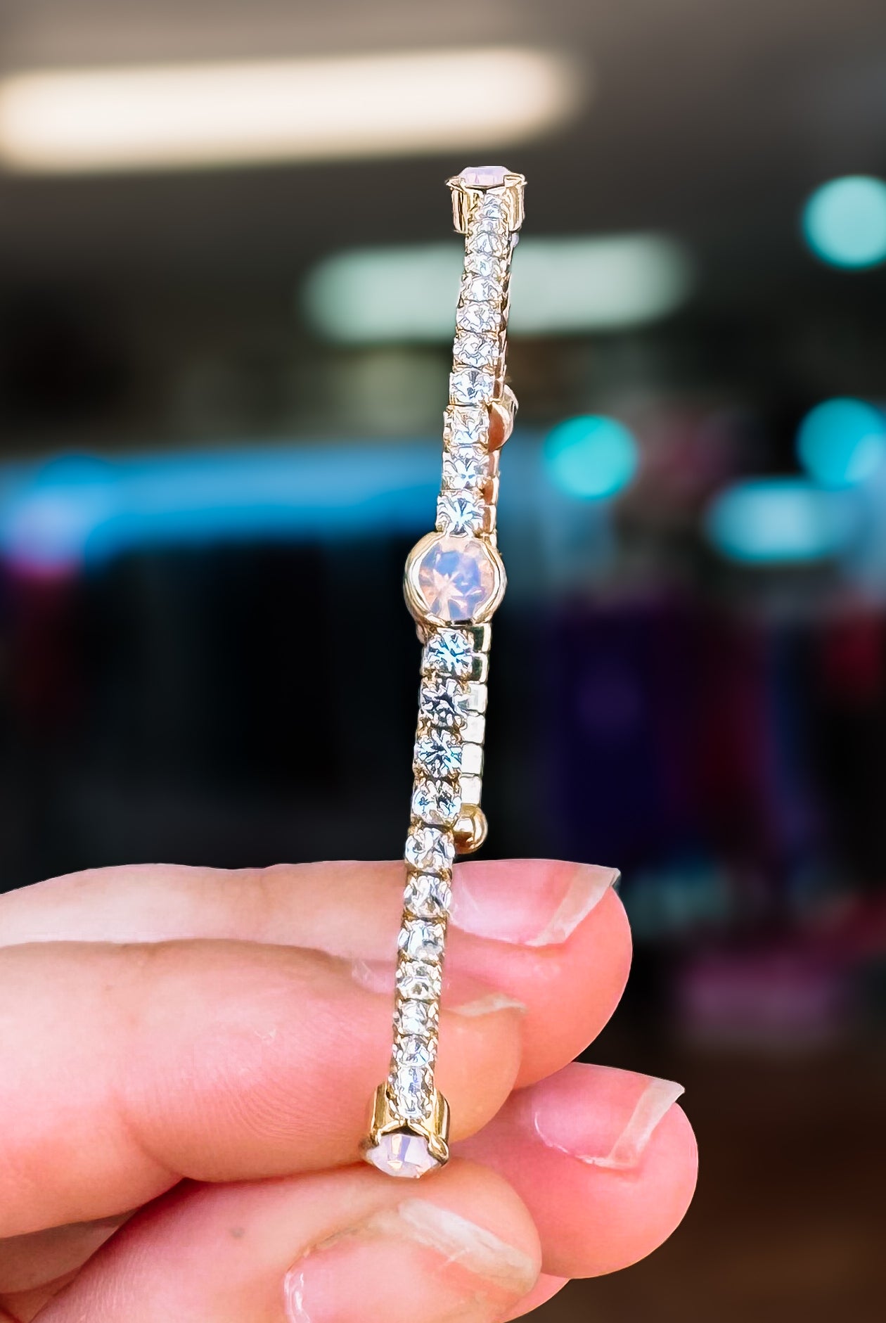 Naples Crystal Bangle - Silver Metal-Bracelets-Dear Me Southern Boutique, located in DeRidder, Louisiana
