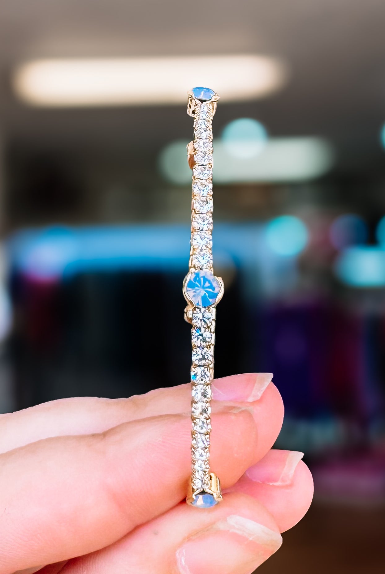Naples Crystal Bangle - Silver Metal-Bracelets-Dear Me Southern Boutique, located in DeRidder, Louisiana