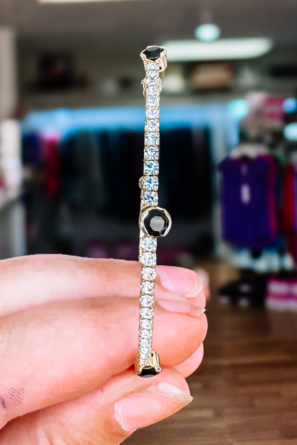 Naples Crystal Bangle - Silver Metal-Bracelets-Dear Me Southern Boutique, located in DeRidder, Louisiana