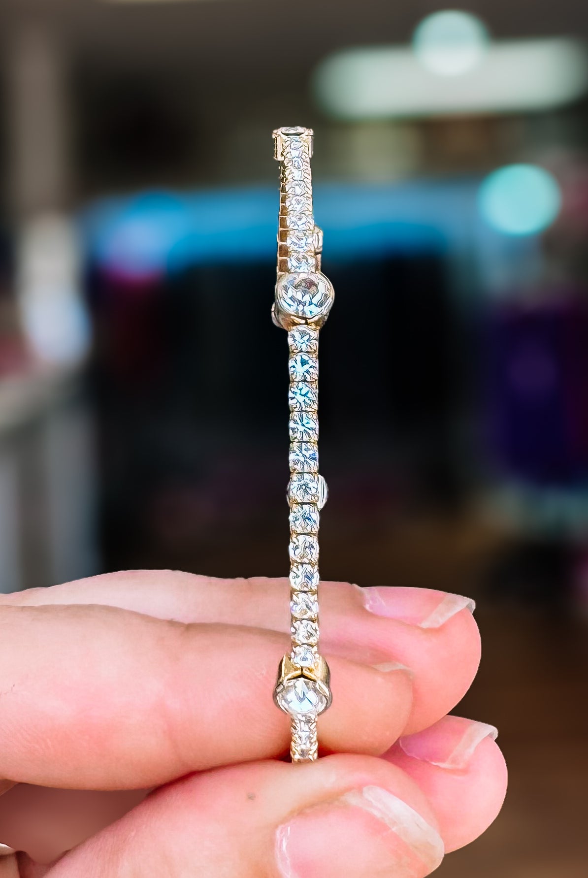 Naples Crystal Bangle - Silver Metal-Bracelets-Dear Me Southern Boutique, located in DeRidder, Louisiana