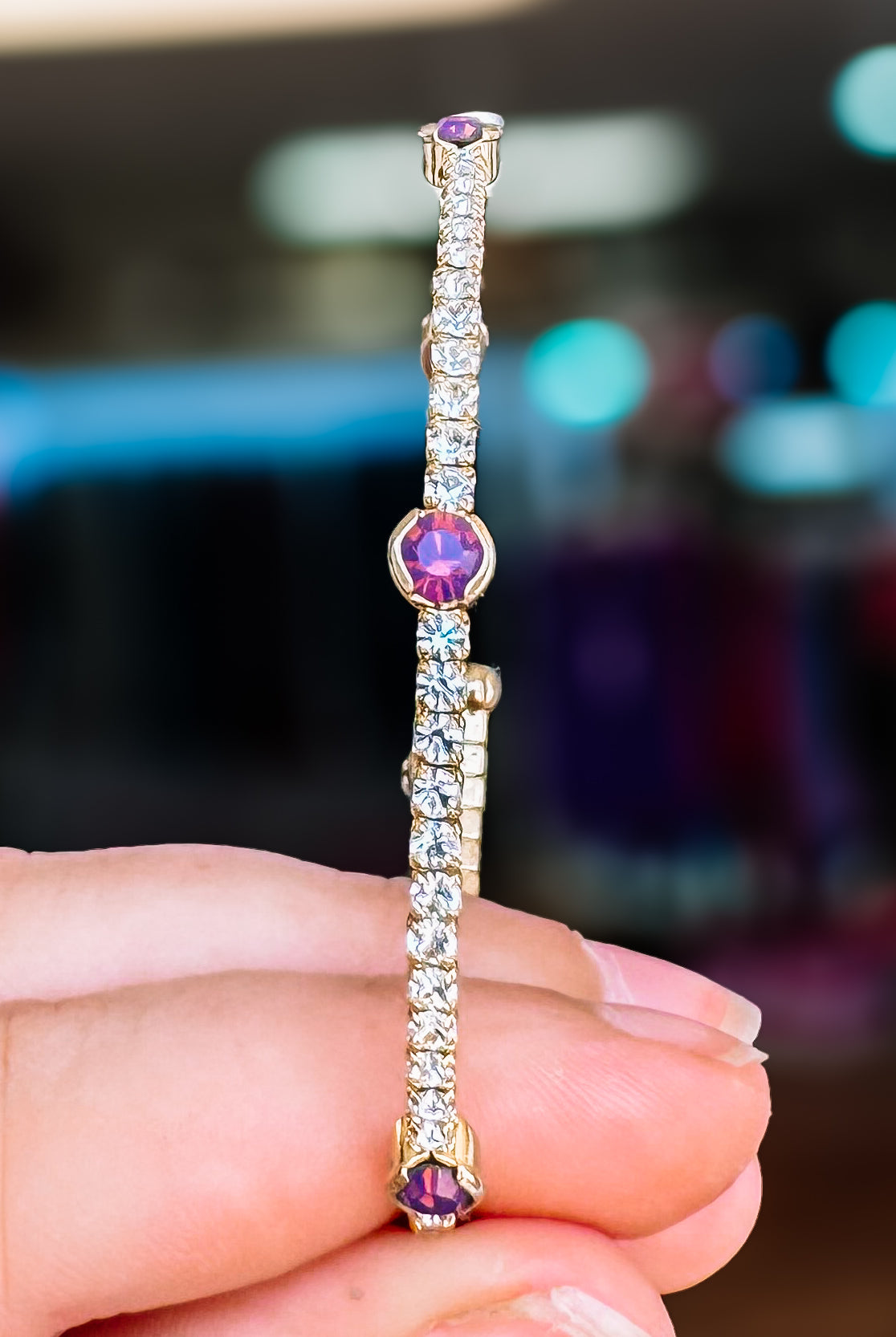 Naples Crystal Bangle - Silver Metal-Bracelets-Dear Me Southern Boutique, located in DeRidder, Louisiana