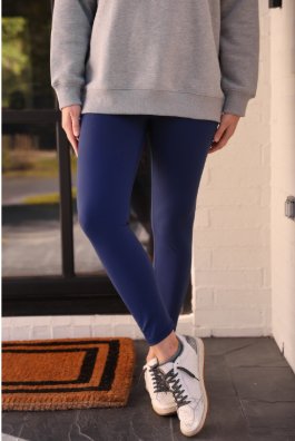 Navy sculpt compression leggings-Dear Me Southern Boutique, located in DeRidder, Louisiana