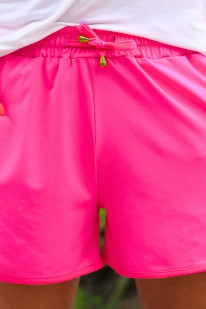 Neon Pink Everyday Shorts-Everyday Shorts-Dear Me Southern Boutique, located in DeRidder, Louisiana