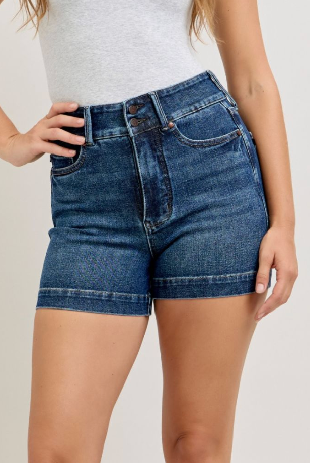 Off Duty Babe Judy Blue Jean Shorts-Jeans-Dear Me Southern Boutique, located in DeRidder, Louisiana