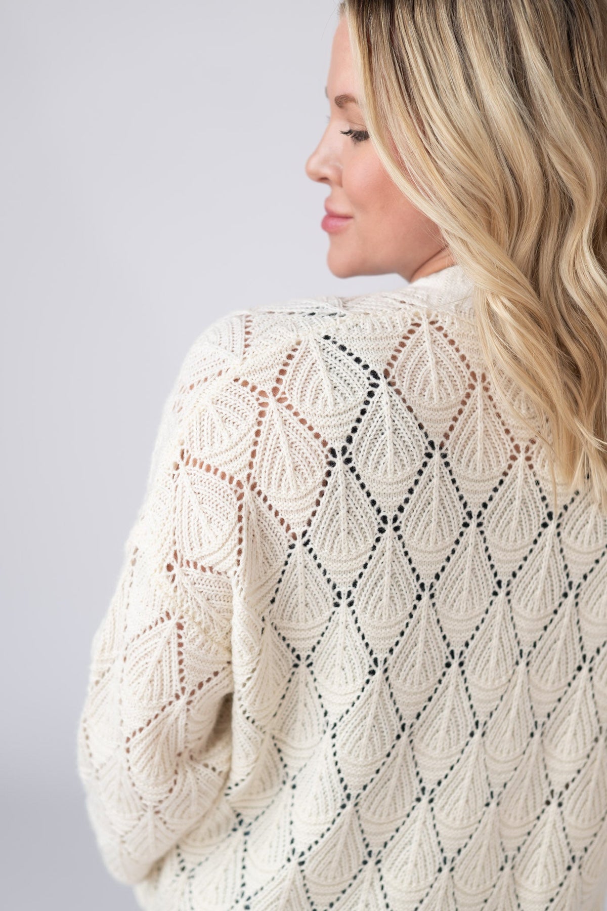 Open Knit Cardigan - Ivory-Cardigan-Dear Me Southern Boutique, located in DeRidder, Louisiana