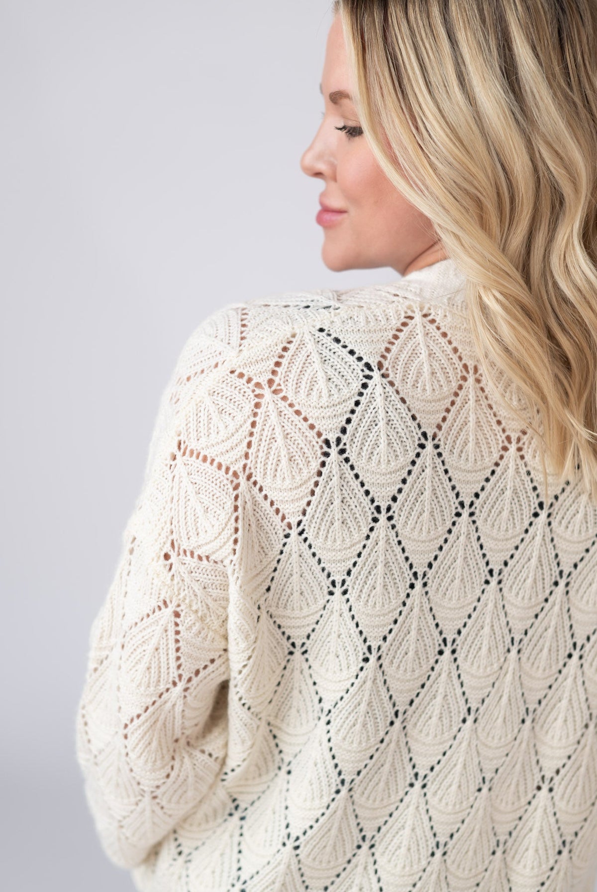 Open Knit Cardigan - Ivory-Cardigans-Dear Me Southern Boutique, located in DeRidder, Louisiana