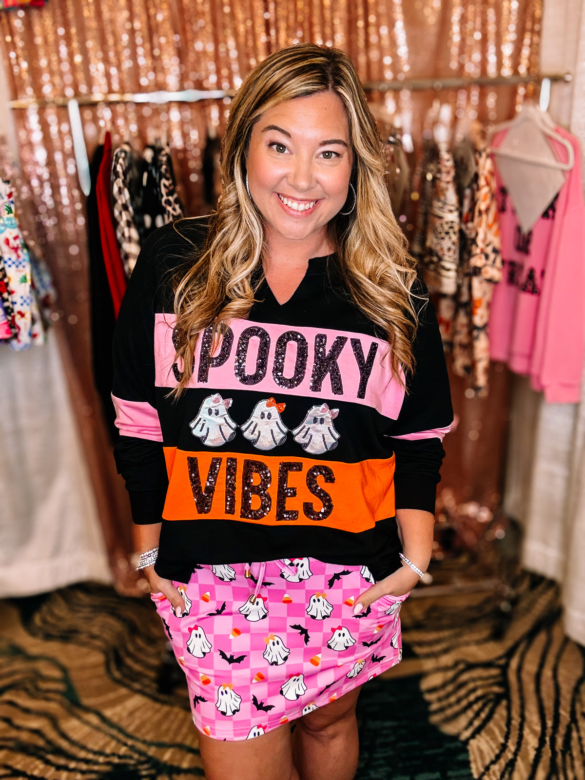 PREORDER: Gigi Spooky Vibes Pullover-Presales-Dear Me Southern Boutique, located in DeRidder, Louisiana