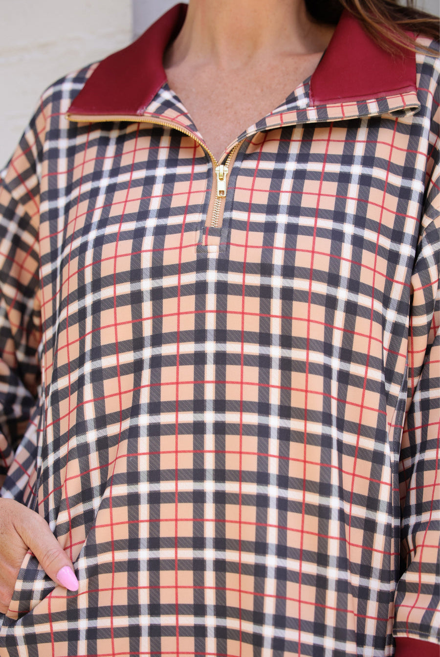 PREORDER- Everyday Pullover- Nora Plaid-pullover-Dear Me Southern Boutique, located in DeRidder, Louisiana
