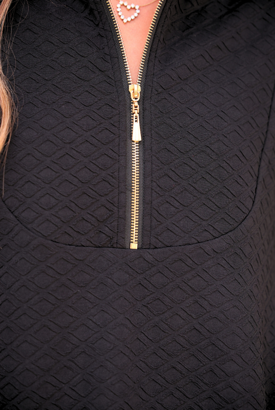 PREORDER- Ezra Textured Zipper Dress- Black-Dress-Dear Me Southern Boutique, located in DeRidder, Louisiana