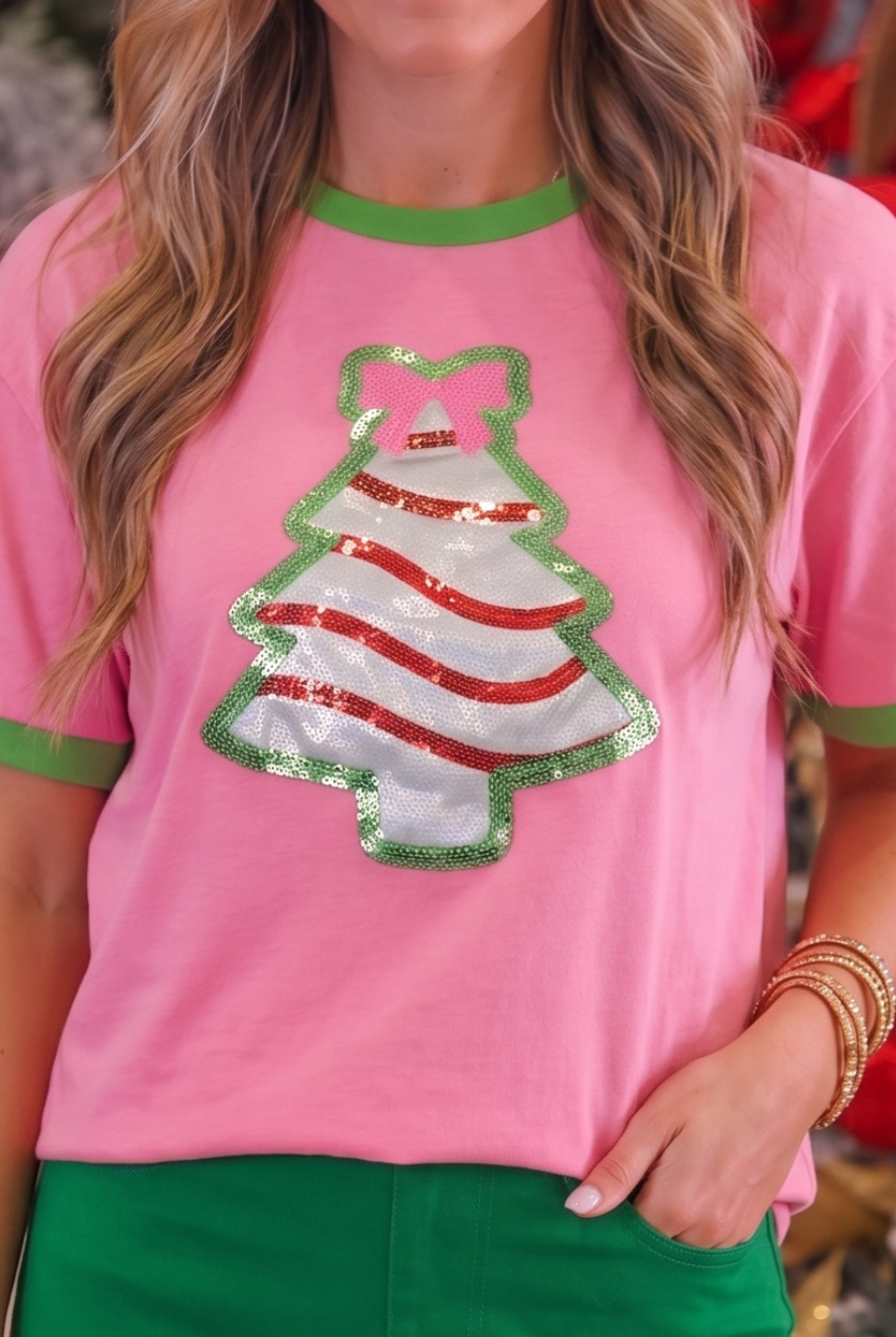 PREORDER- Foil Bow Christmas Treat Tee-Tee-Dear Me Southern Boutique, located in DeRidder, Louisiana