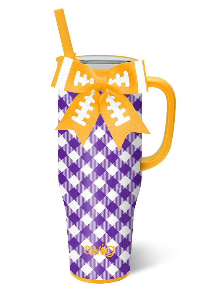 PREORDER-Gingham Gameday Mega Mug 40oz-Tumblers-Dear Me Southern Boutique, located in DeRidder, Louisiana