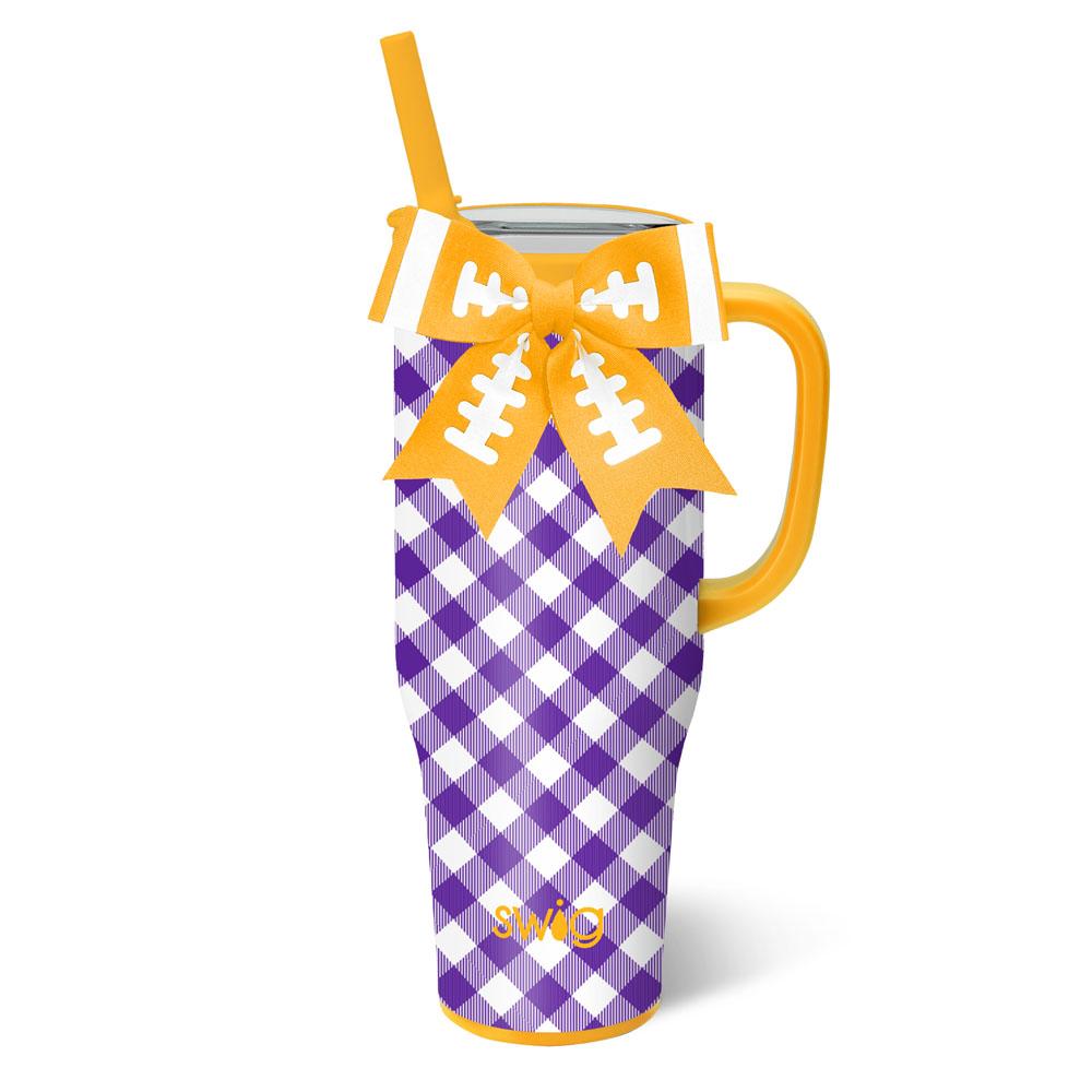 PREORDER-Gingham Gameday Mega Mug 40oz-Tumblers-Dear Me Southern Boutique, located in DeRidder, Louisiana