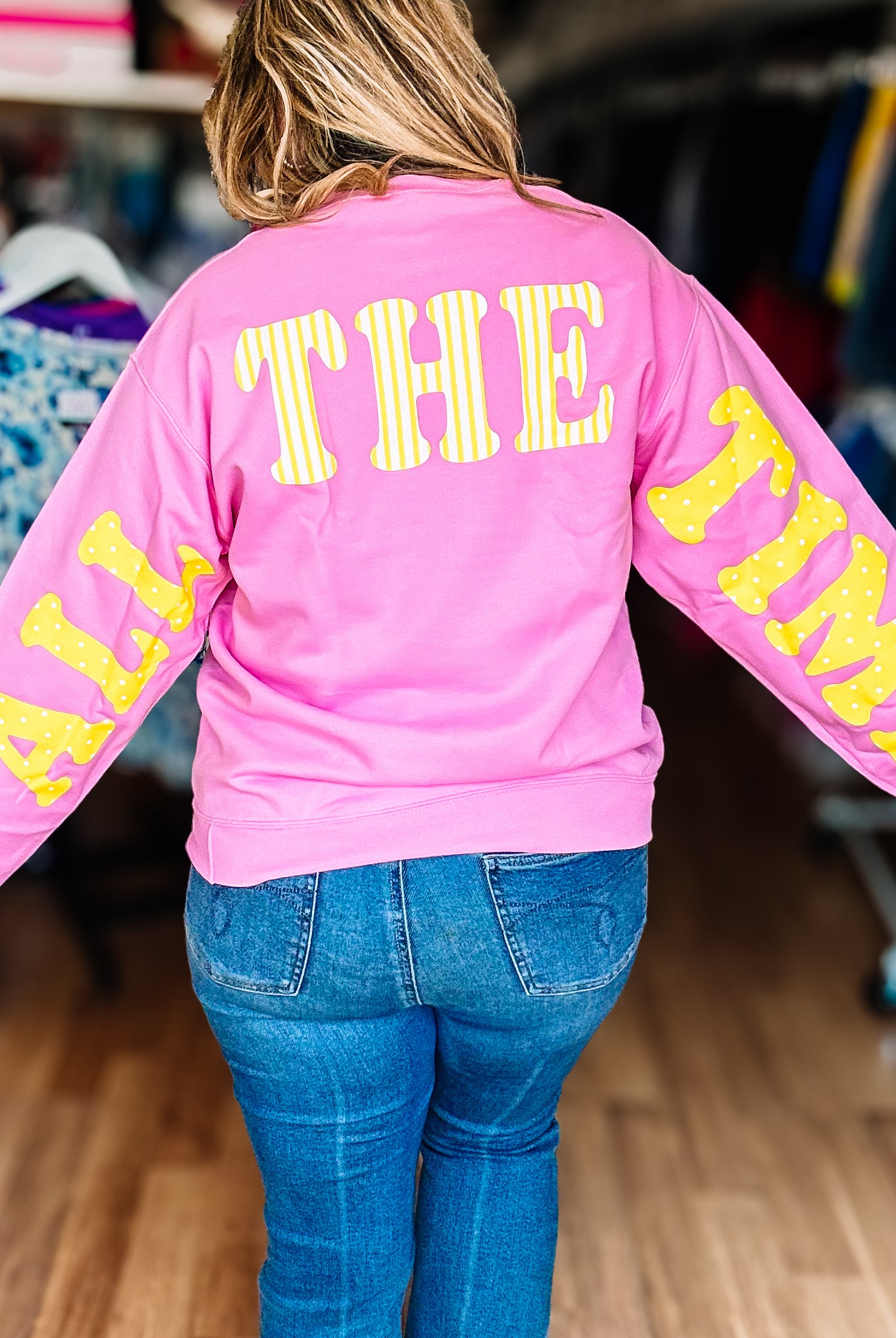 PREORDER God is Good Large Print Sweatshirt-Sweatshirt-Dear Me Southern Boutique, located in DeRidder, Louisiana