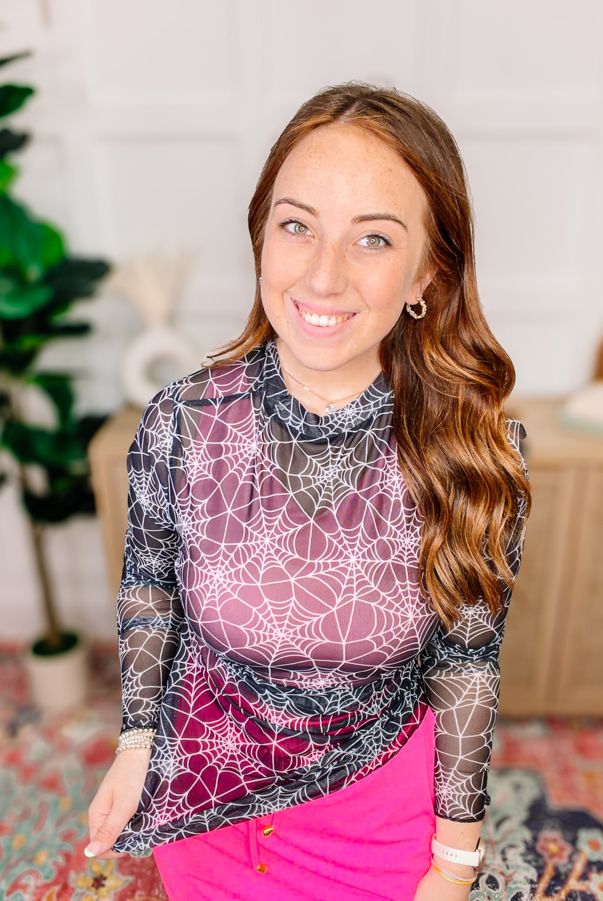 PREORDER: Kate Mesh Top - Spider Webs-Mesh Top-Dear Me Southern Boutique, located in DeRidder, Louisiana