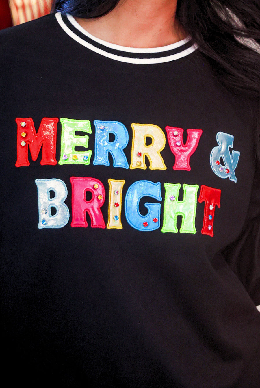 PREORDER- Merry & Bright Luxe Foil Pullover-Pullover-Dear Me Southern Boutique, located in DeRidder, Louisiana