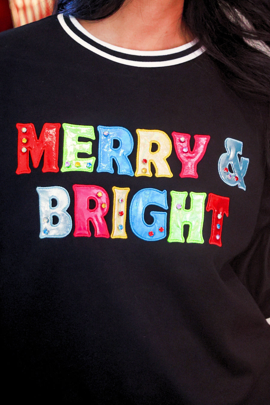 PREORDER- Merry & Bright Luxe Foil Pullover-Pullover-Dear Me Southern Boutique, located in DeRidder, Louisiana