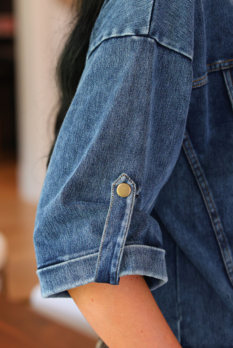 PREORDER- Refined Denim Bomber Jacket- Light Wash-jacket-Dear Me Southern Boutique, located in DeRidder, Louisiana