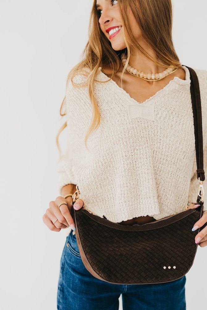 Paige Suede Woven Crossbody-Presales-Dear Me Southern Boutique, located in DeRidder, Louisiana
