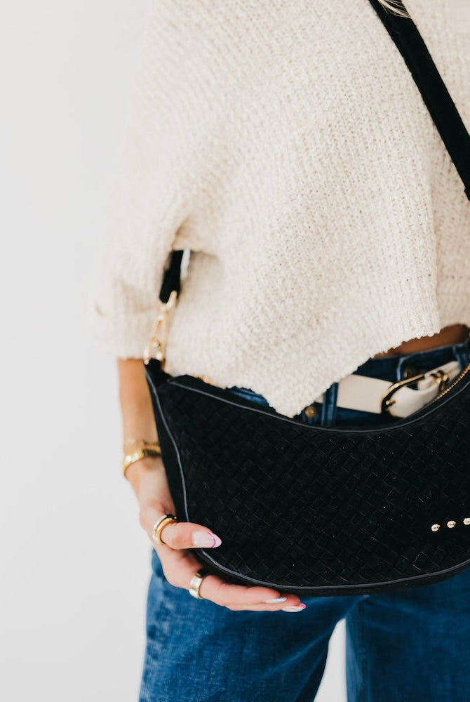 Paige Suede Woven Crossbody-Presales-Dear Me Southern Boutique, located in DeRidder, Louisiana
