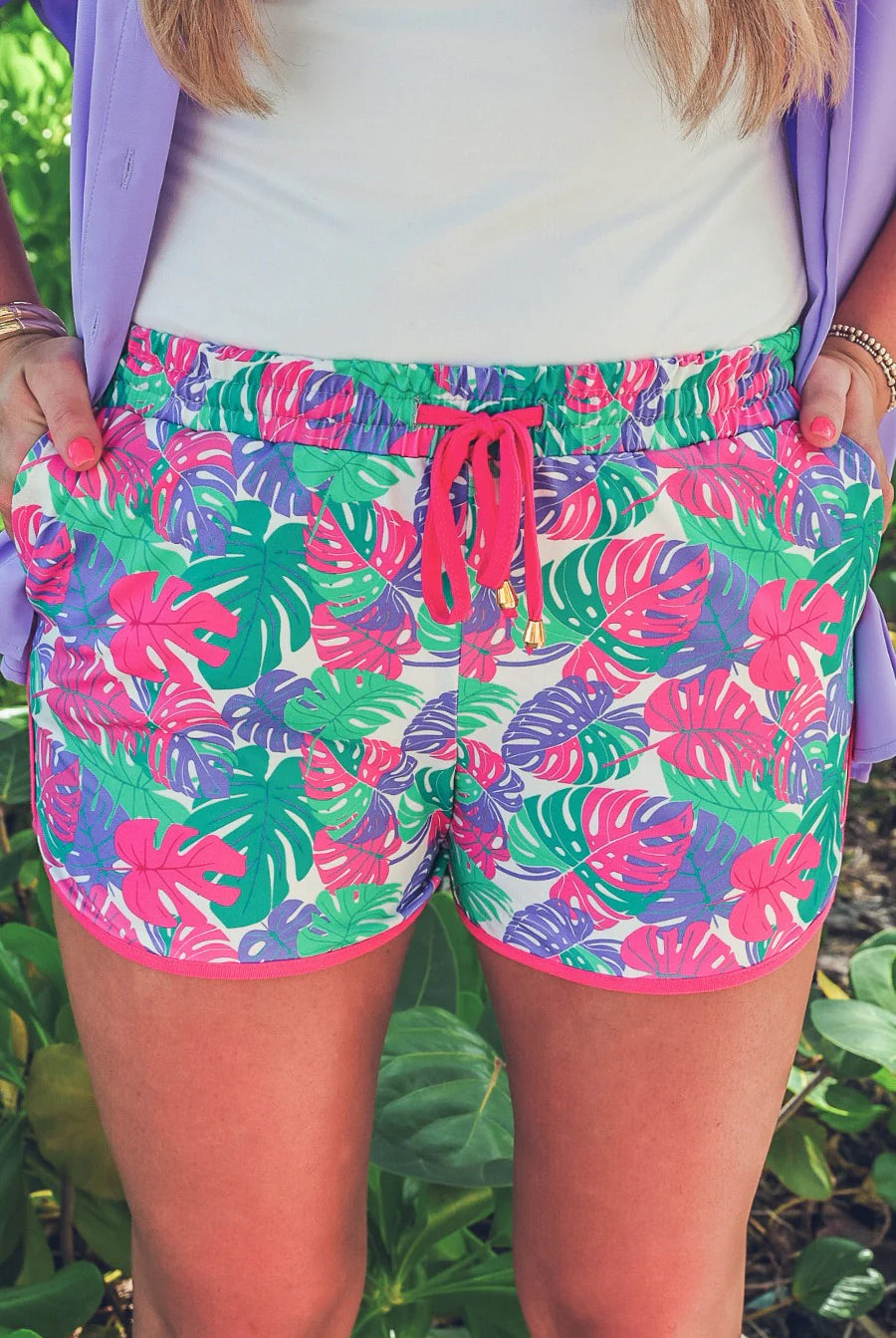 Paradise Palms Everyday Shorts-Shorts-Dear Me Southern Boutique, located in DeRidder, Louisiana