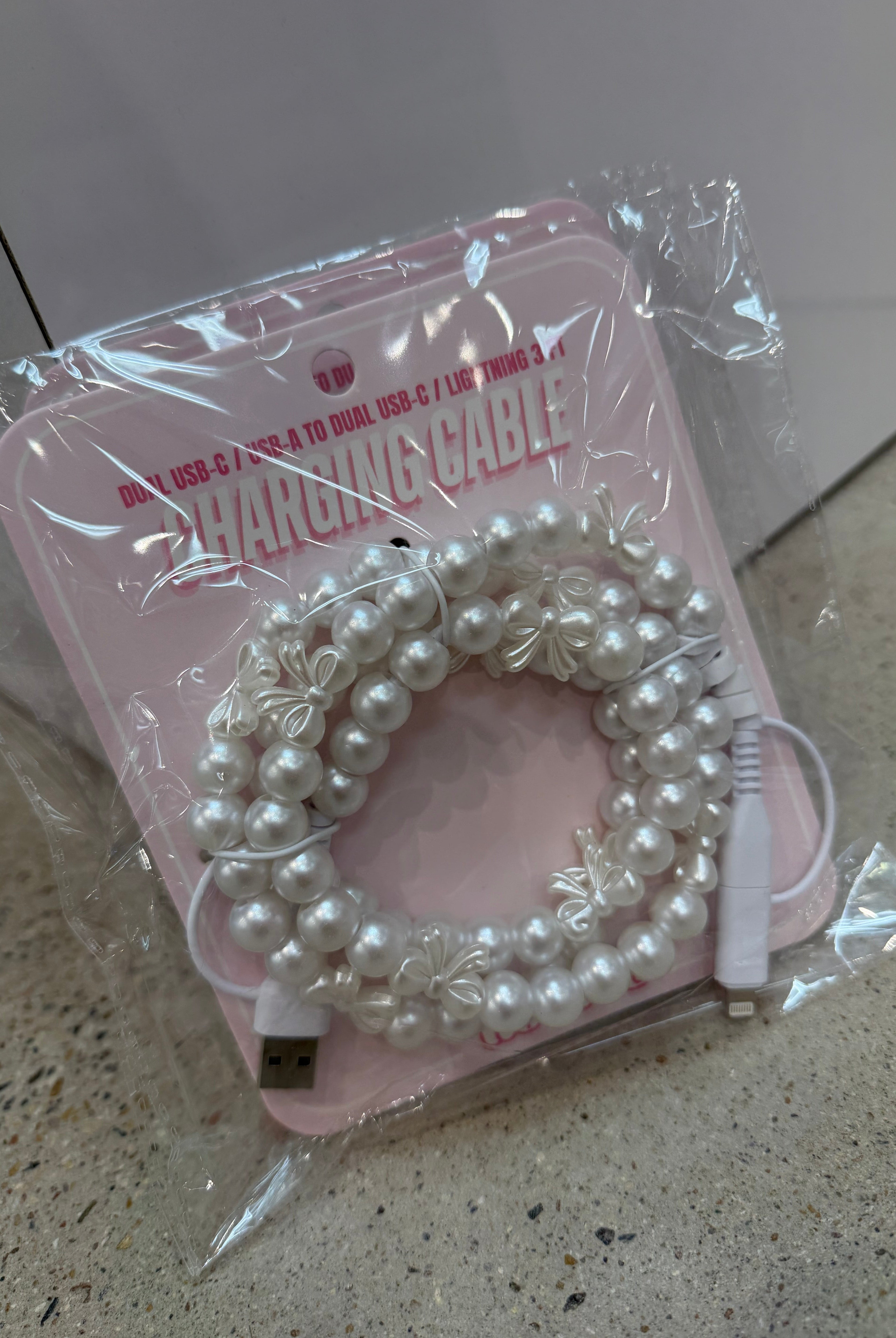Pearl Phone Charger-Phone Accessories-Dear Me Southern Boutique, located in DeRidder, Louisiana
