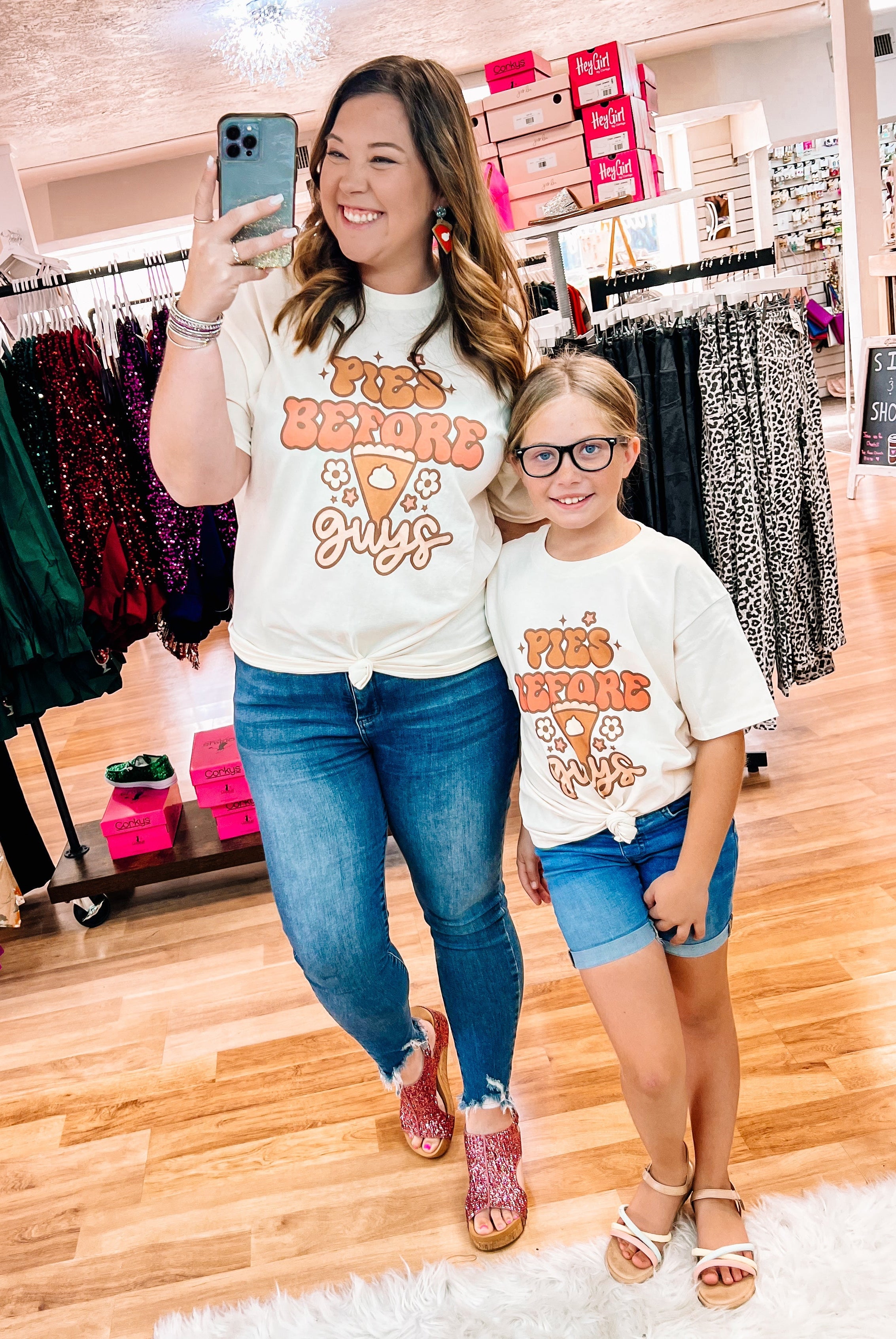 Pies Before Guys Tee - Kids-JAG Graphic Tops-Dear Me Southern Boutique, located in DeRidder, Louisiana