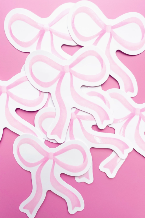 Pink Bow Sticker-JAG Stickers-Dear Me Southern Boutique, located in DeRidder, Louisiana