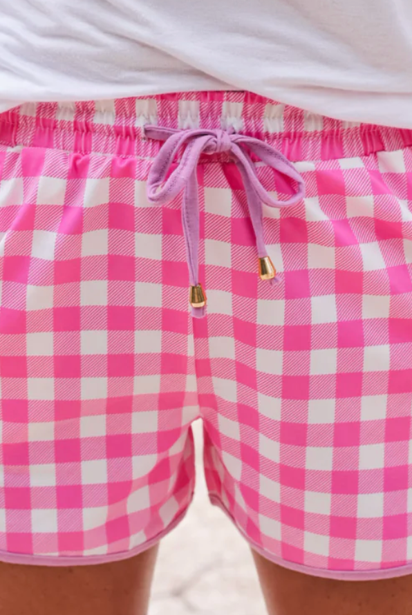 Pink Gingham Everyday Shorts-Shorts-Dear Me Southern Boutique, located in DeRidder, Louisiana