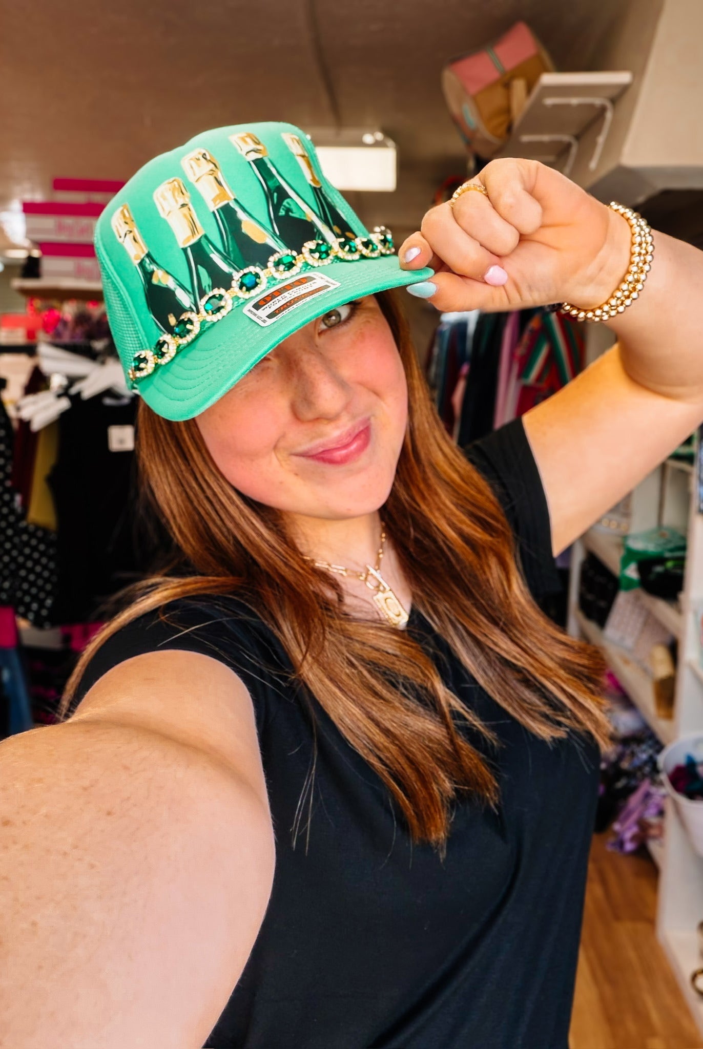Poppin' Bottles Trucker Hat-Trucker Hats-Dear Me Southern Boutique, located in DeRidder, Louisiana