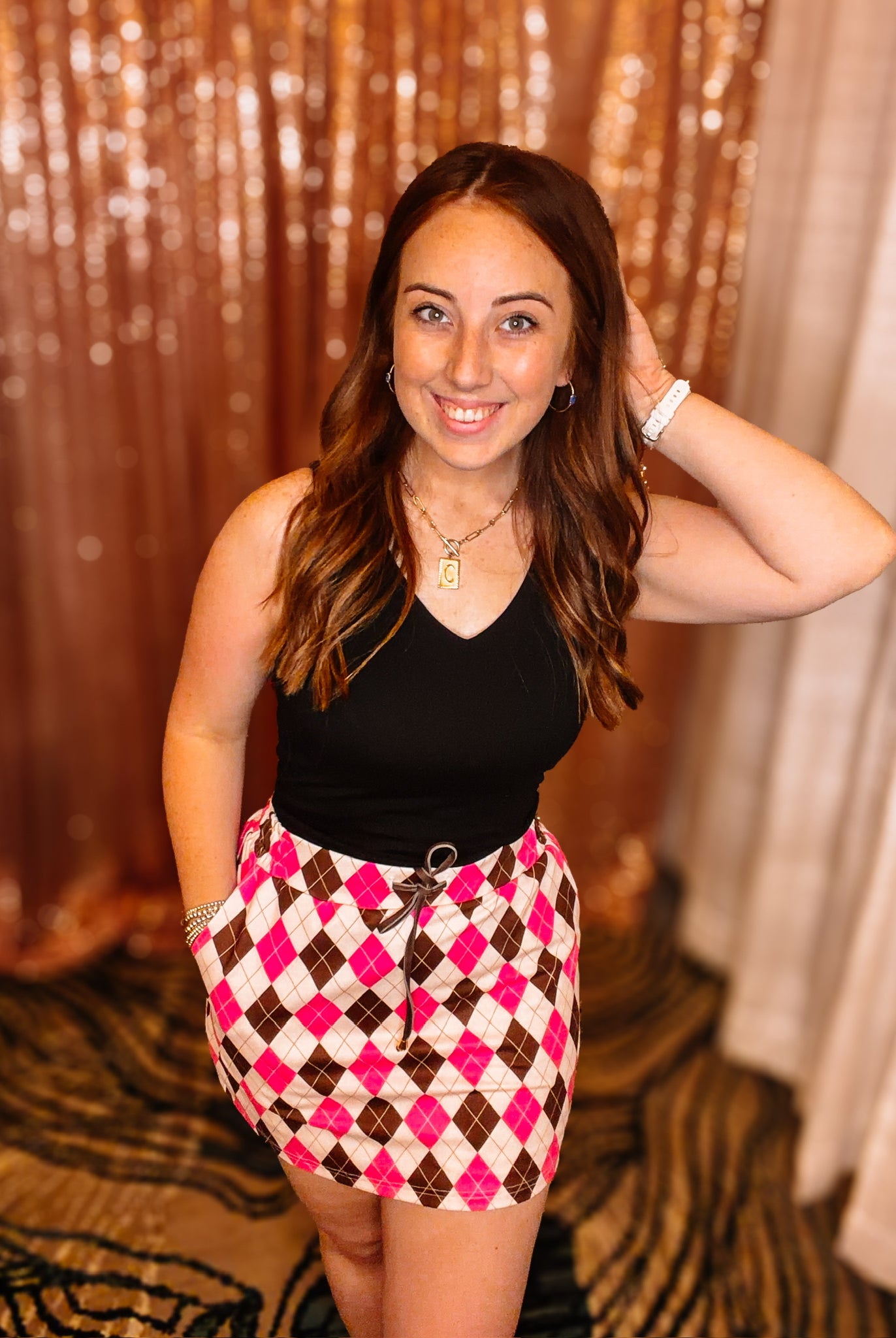 Preppy Argyle Everyday Skort-Skort-Dear Me Southern Boutique, located in DeRidder, Louisiana