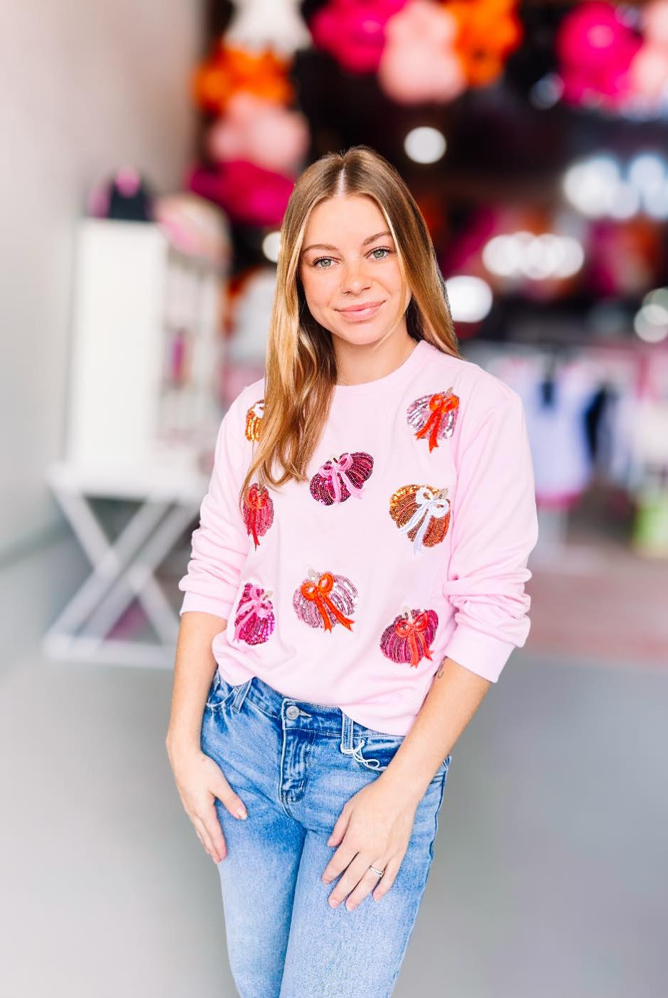 Pretty In Pumpkins Kids Pullover-Kids Clothing-Dear Me Southern Boutique, located in DeRidder, Louisiana