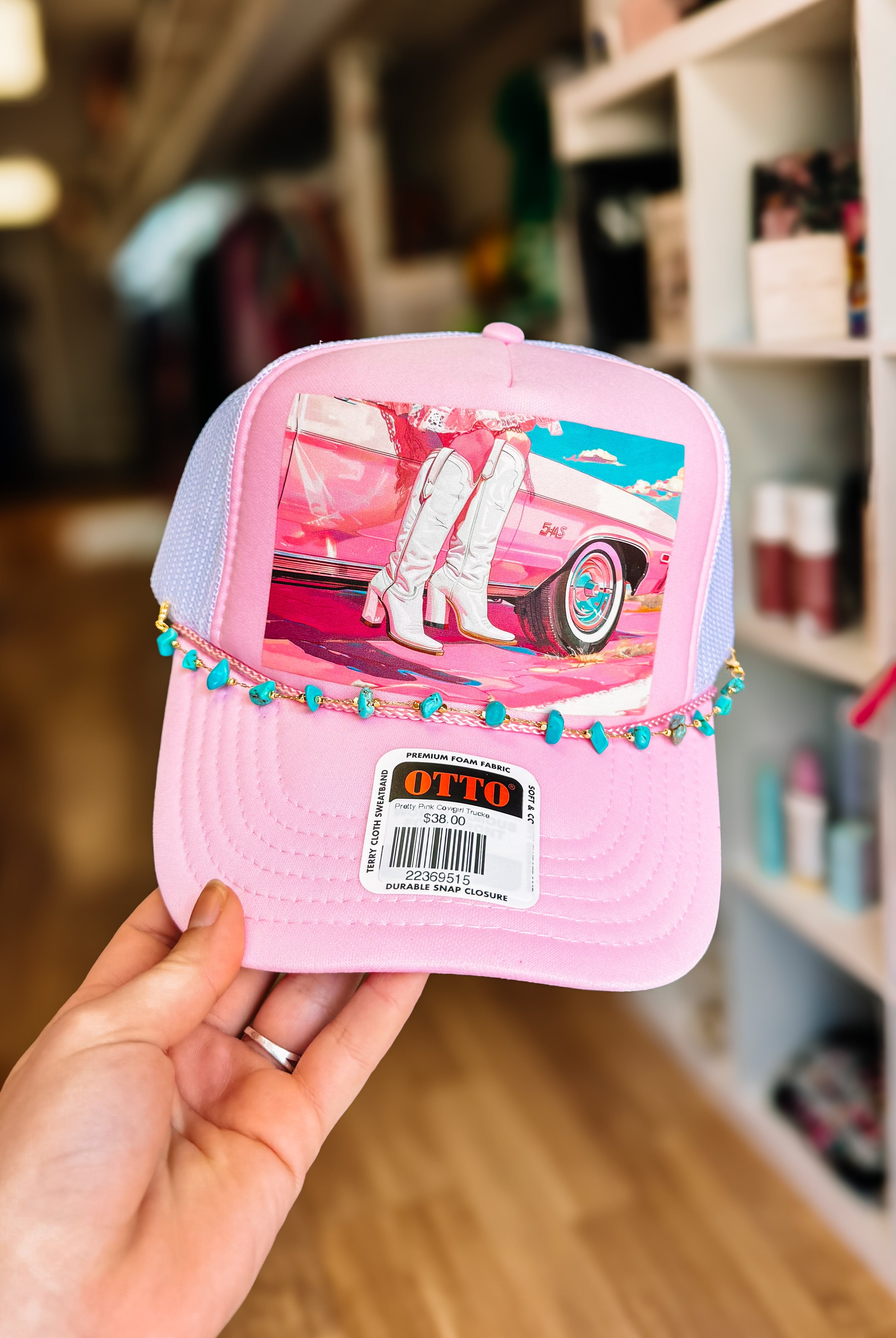 Pretty Pink Cowgirl Trucker Hat-Trucker Hats-Dear Me Southern Boutique, located in DeRidder, Louisiana